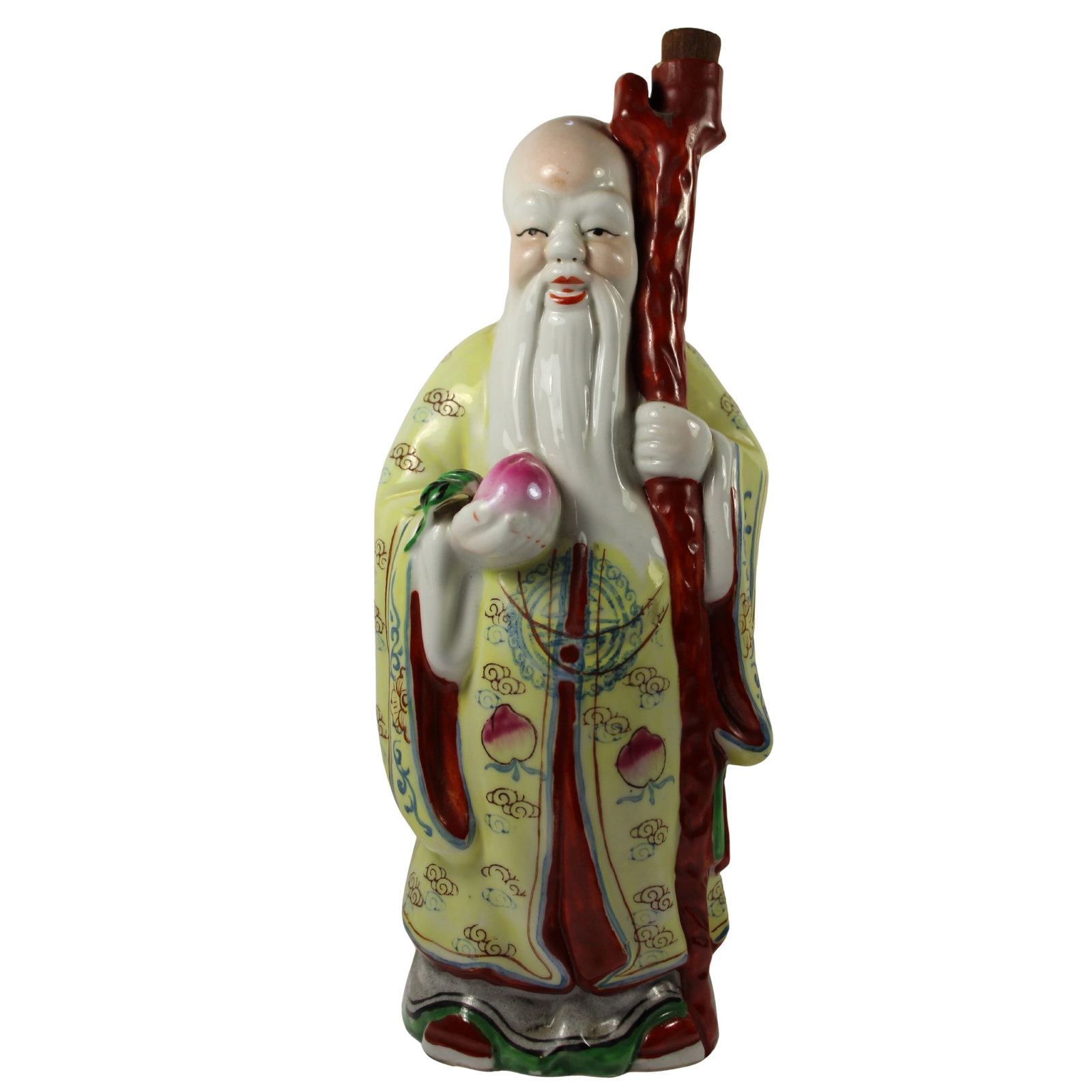 Chinese Hand-painted Porcelain Statue of Shao Luo: Chinese Immortal Size Stands 25cm Medium Porcelain & China Exhibited General
