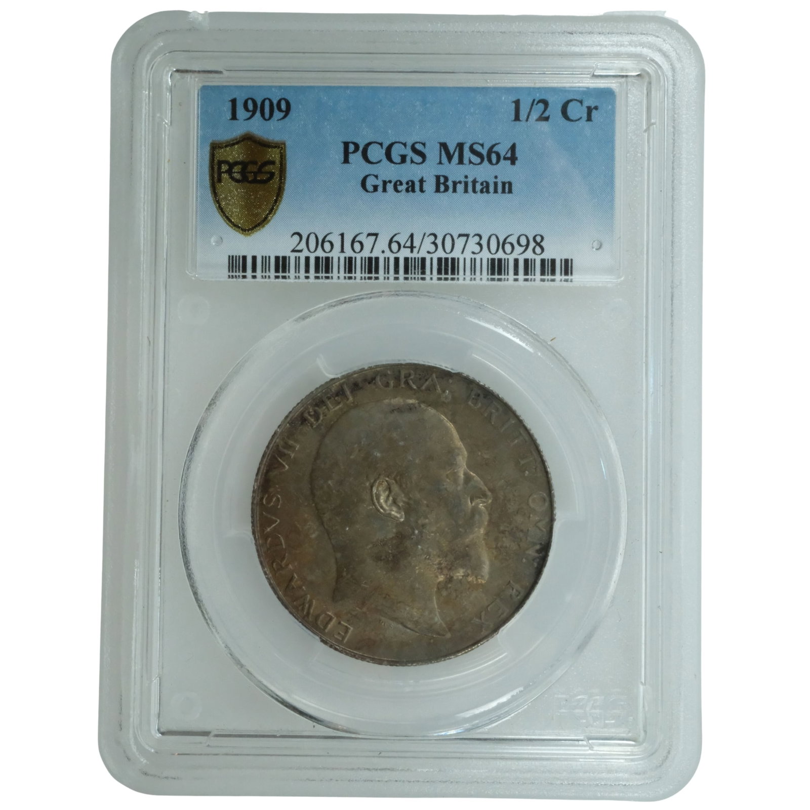 Great Britain 1909 Silver (925) Halfcrown, PCGS MS64: Only one coin graded higher Medium Coins, Monies & Stamps