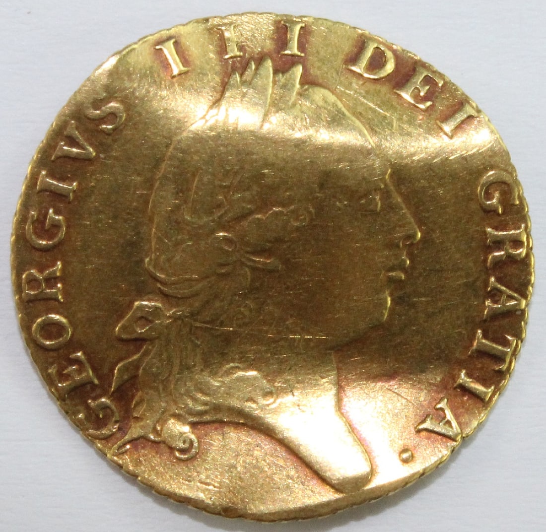 England (Great Britain) 1793 'George III' Gold (916) Half Guinea with 'Z' bend, about Very Fine - 2