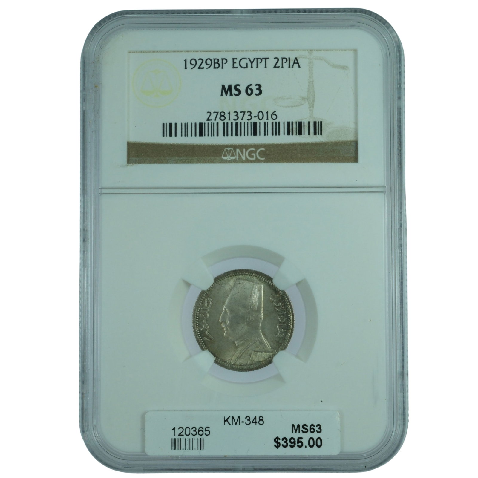 Egypt 1929 BP 2 Piastres, NGC MS63 - 2