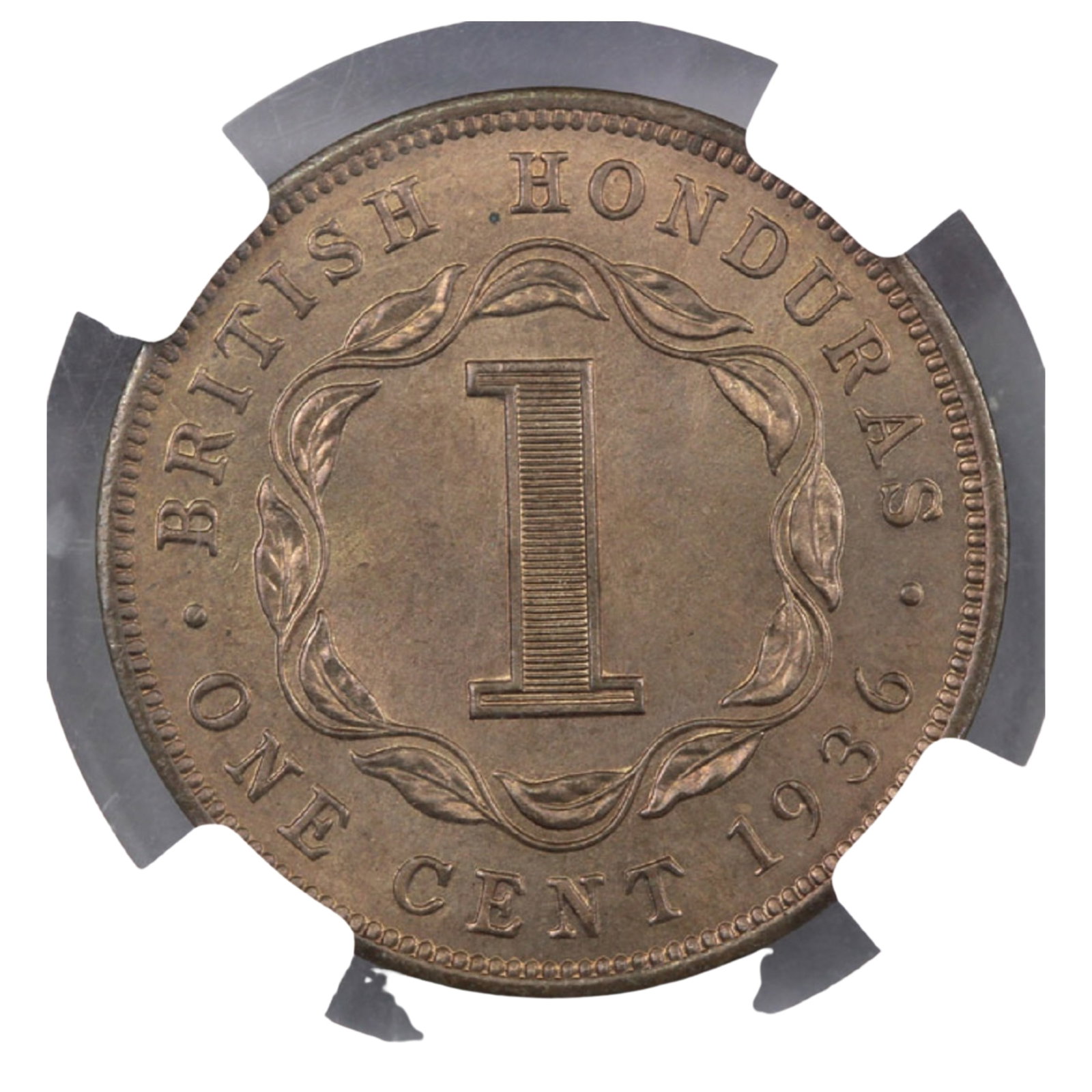British Honduras 1936 Cent, NGC MS66 RB: Ex Remick and a perfect Gem Medium Coins, Monies & Stamps