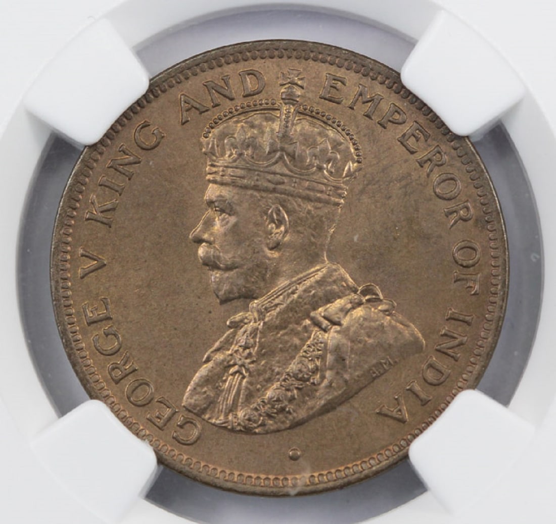 British Honduras 1936 Cent, NGC MS66 RB - 2