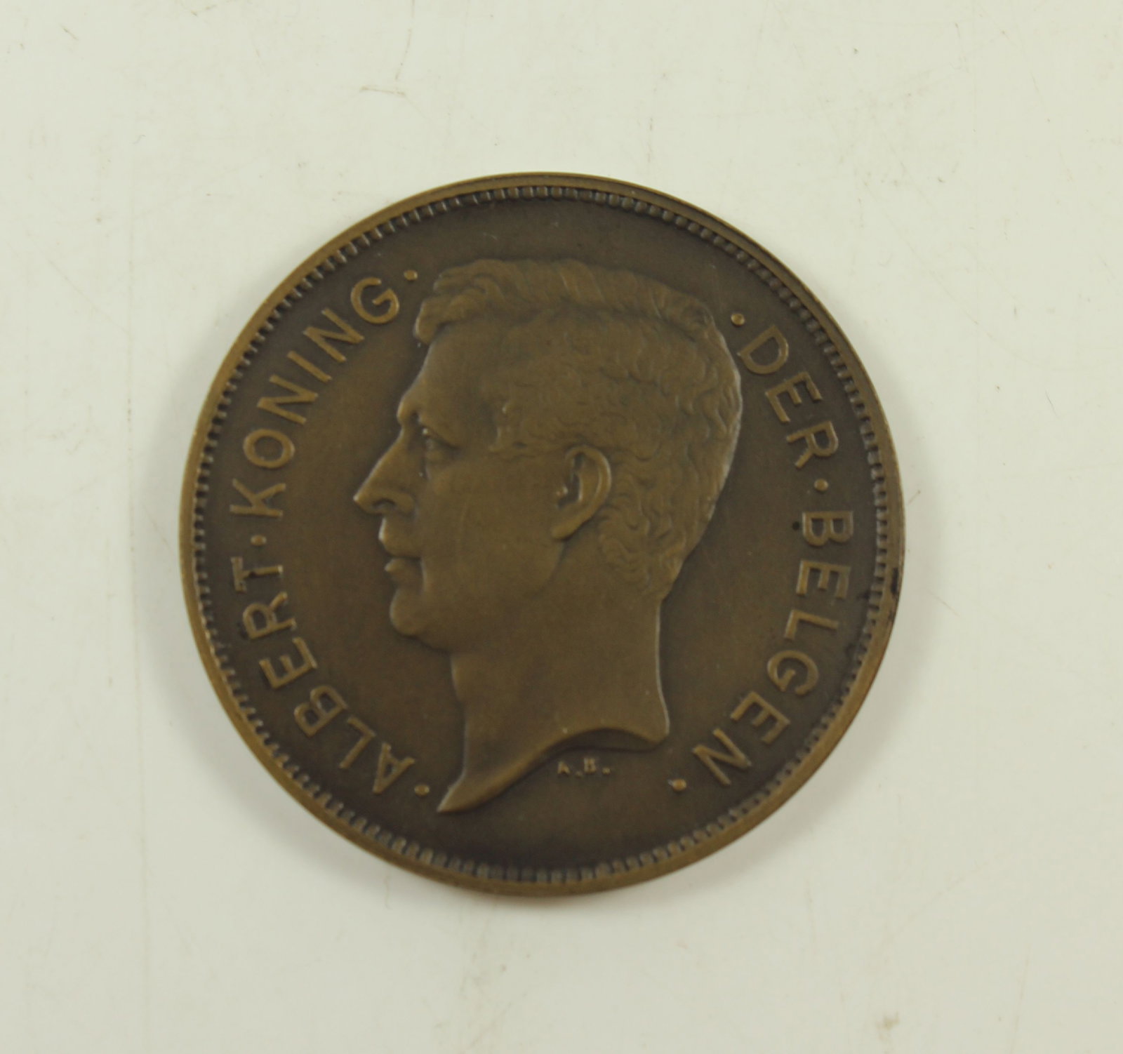 Belgium 1931 Bronze Matte Pattern 20 Francs, about FDC - 2