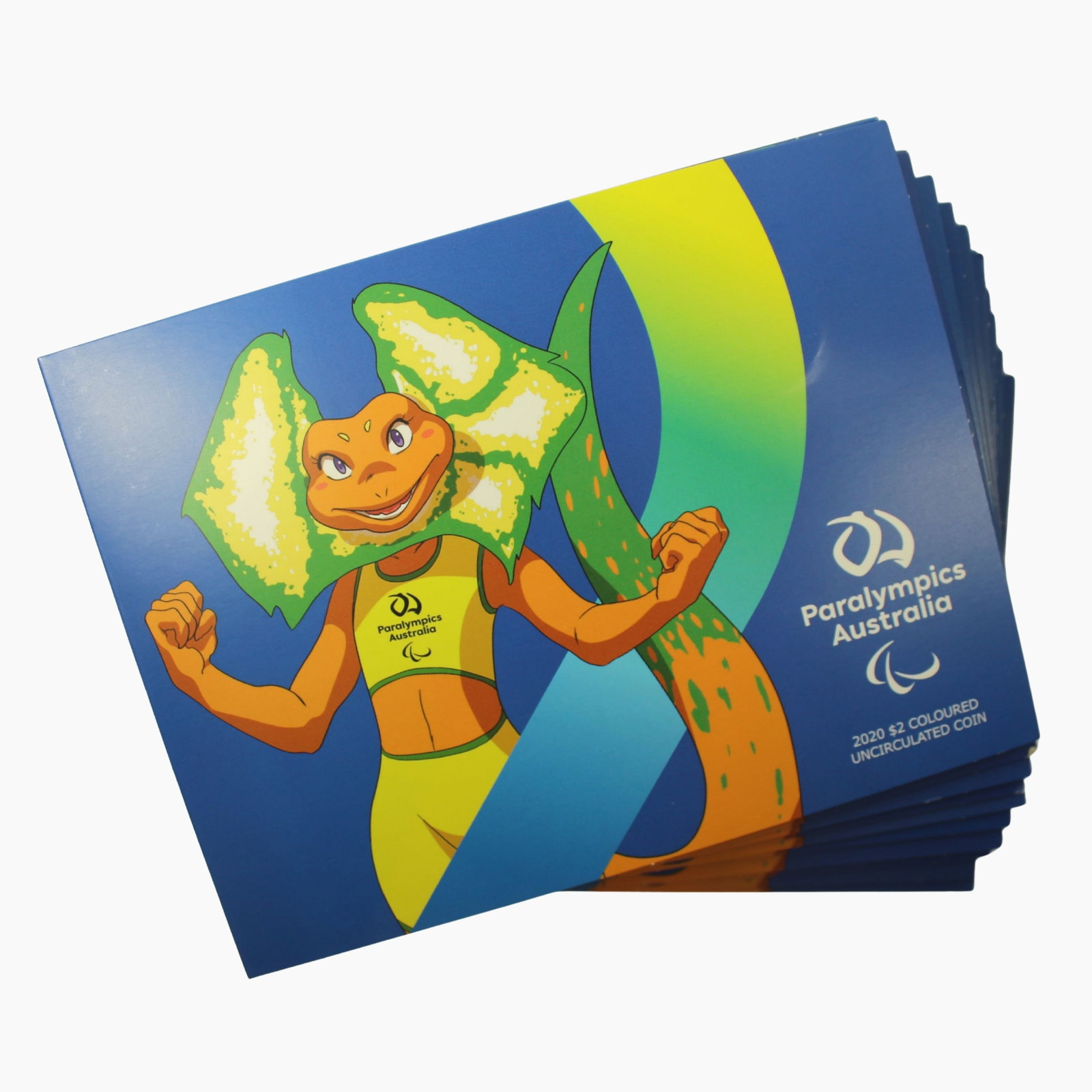 Australia 2020 'Tokyo Paralympics - Set the Goal' Coloured Al-Br $2, Uncirculated (10 coins): In Commemorative Folder Medium Coins, Monies & Stamps Exhibited Coins, Australia & New Zealand