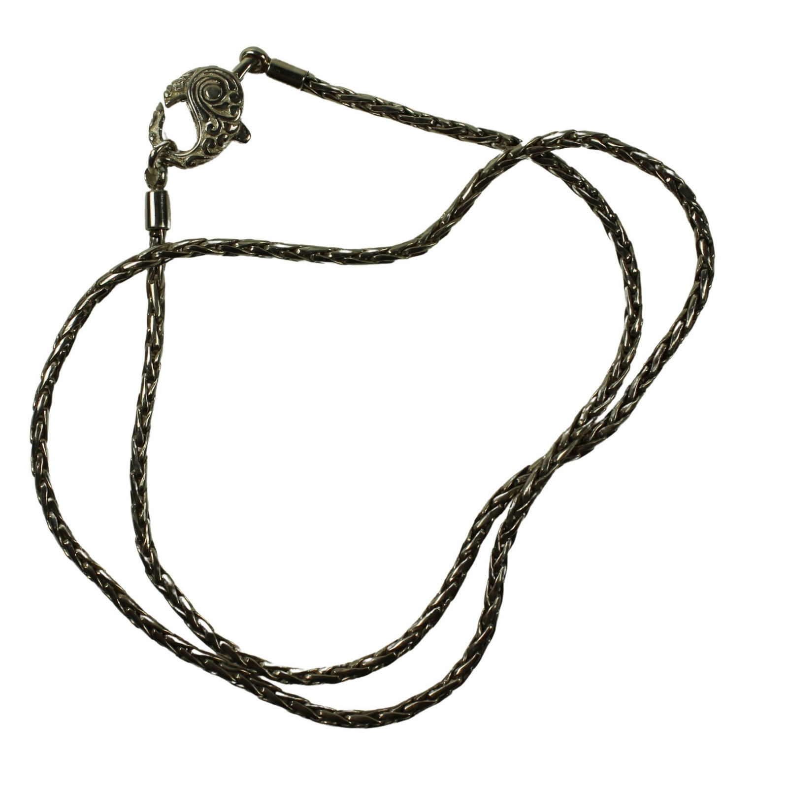 Sterling (925) Silver Snake Chain with Fish-style Clasp: High design Size Open length 50cms. Weight 19.05 gms Medium Jewelry