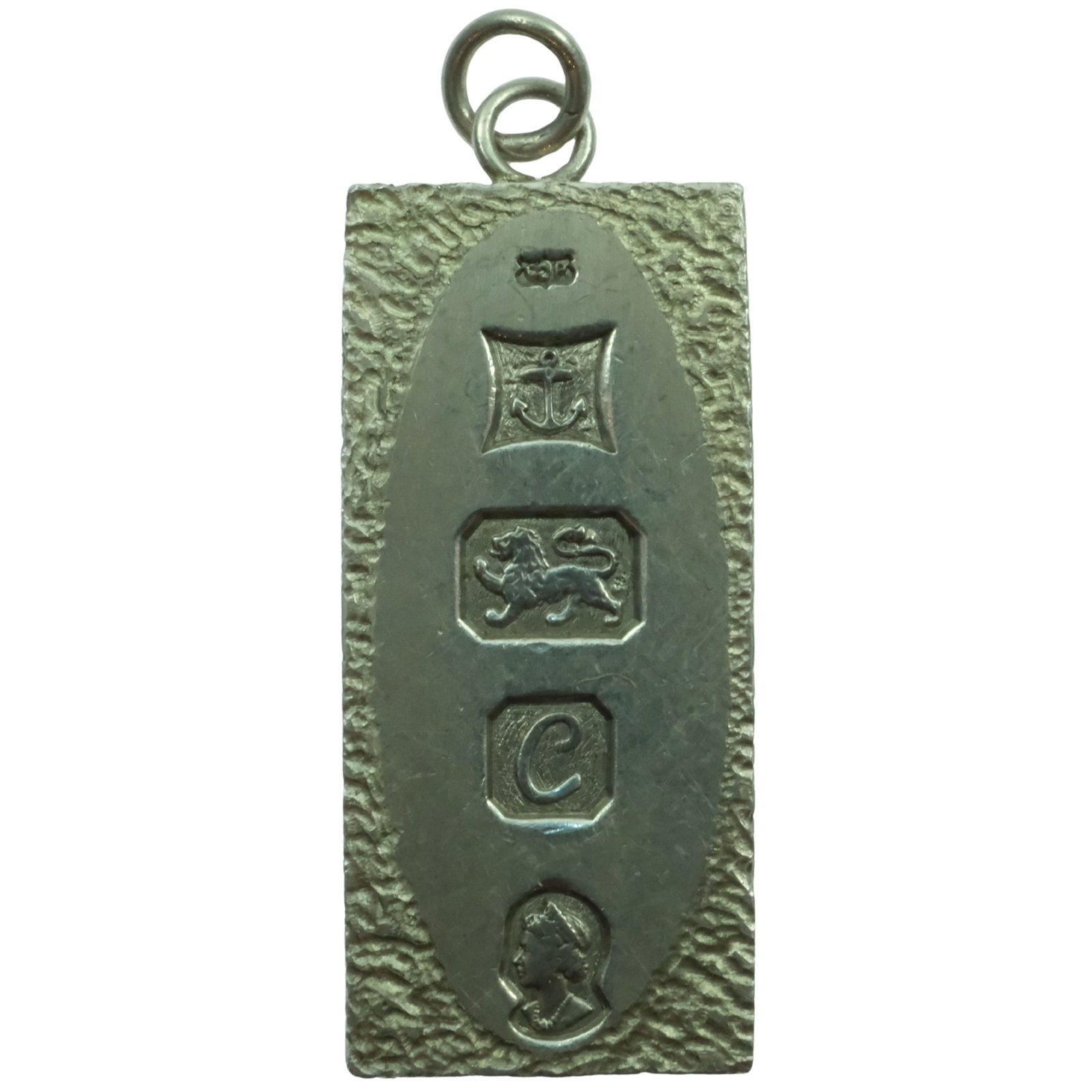 Sterling (925) Silver Ingot Pendant: . Size Weight 13.72gms. Hangs 4cms Medium Jewelry