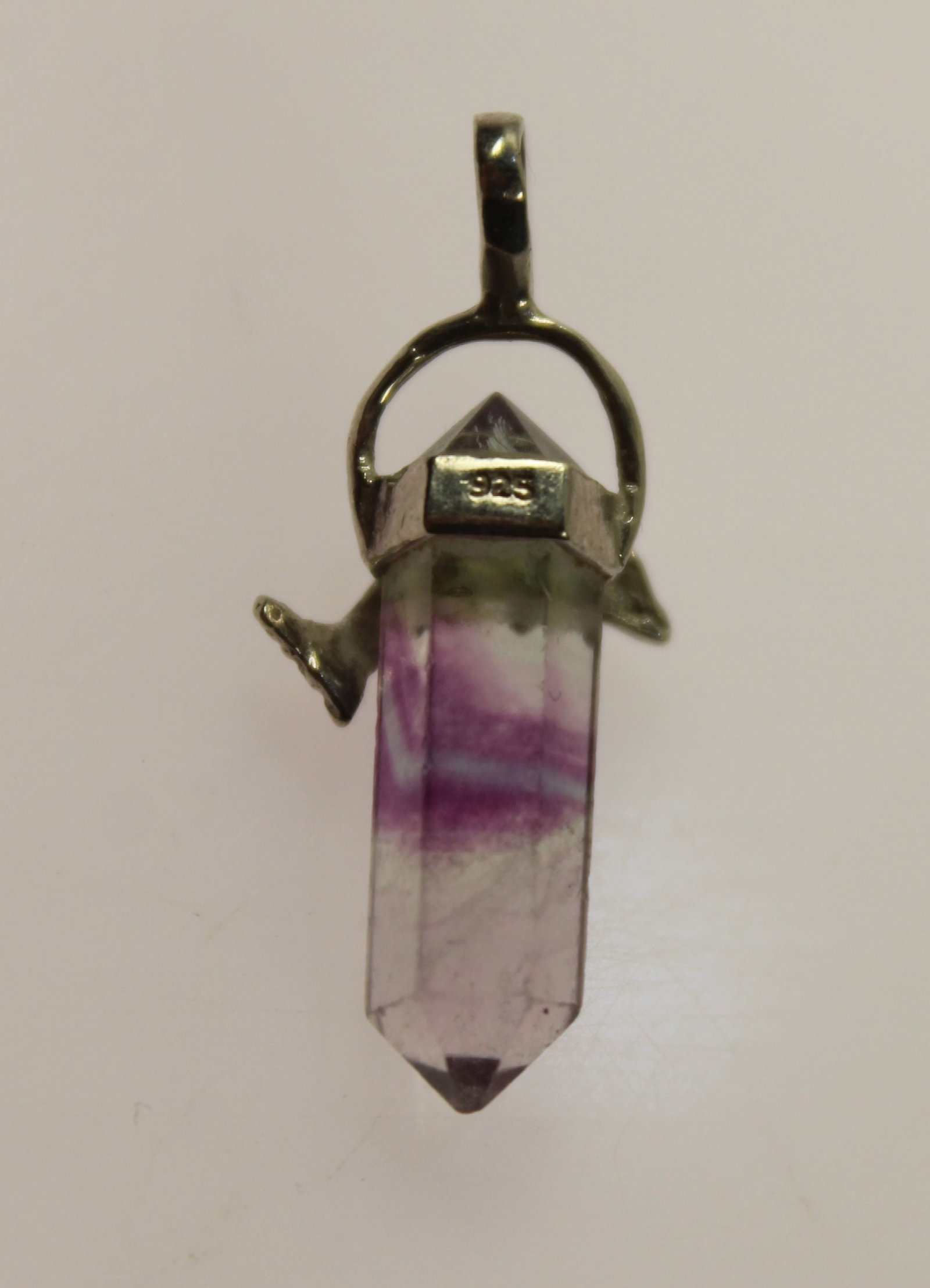 Aquatic-themed Crystalline Amethyst Pendant in Sterling (925) Silver Mount - 2