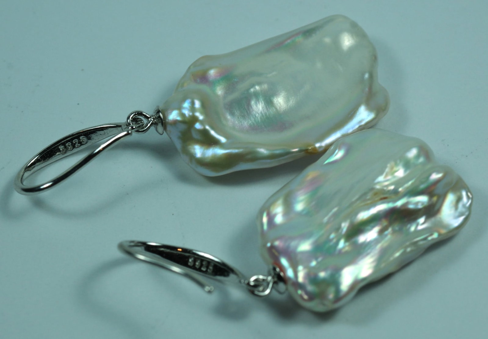 Baroque Pearl Earrings with Sterling (925) Silver Clasps (Pair) - 3
