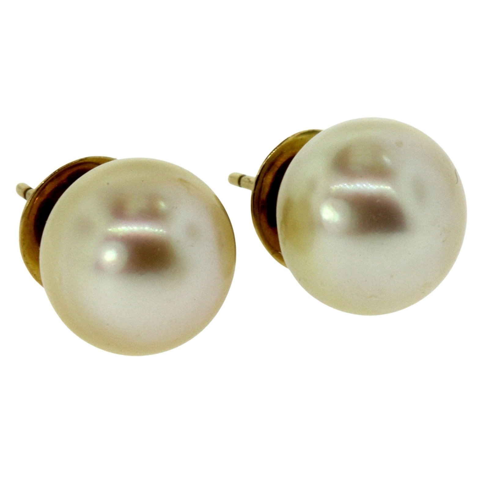 Natural South-Sea Pearl Earrings with 14ct Gold Mounts (Pair) (1 of 2)
