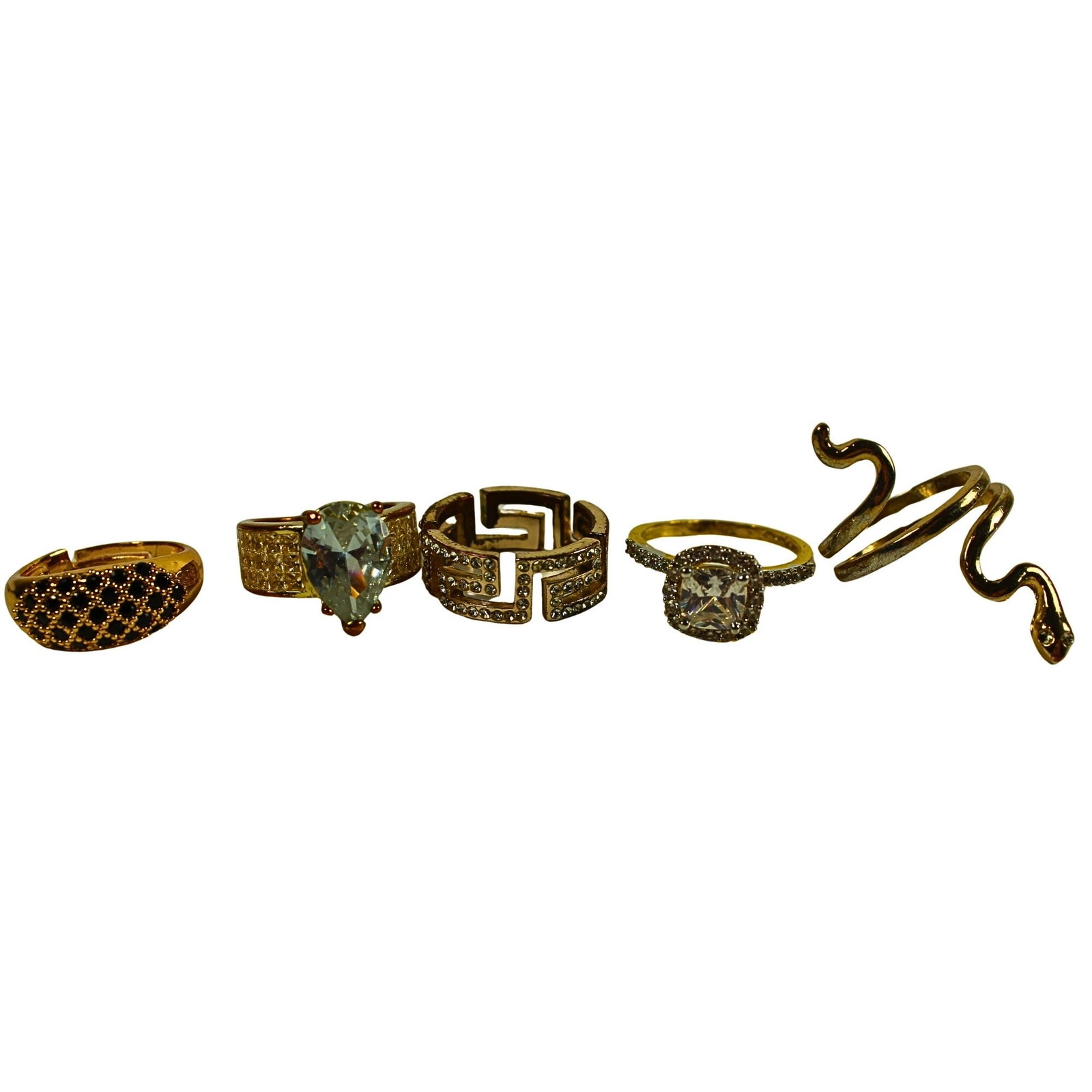 Costume Rings with Faux Jewels (5 items)
