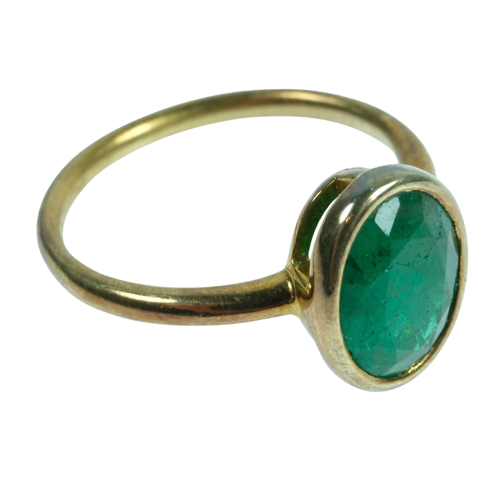 Emerald Ring in Gilt Sterling (925) Silver