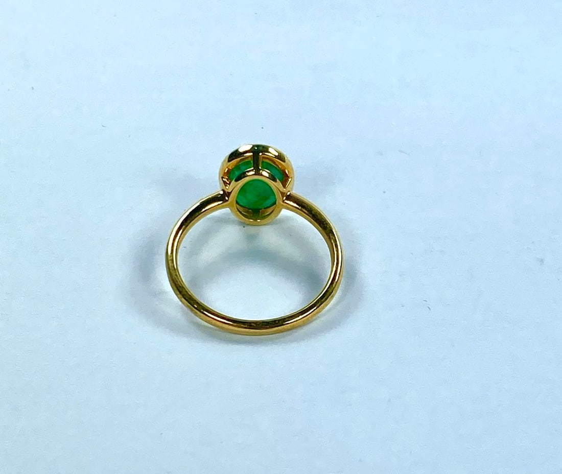 Emerald Ring in Gilt Sterling (925) Silver - 4