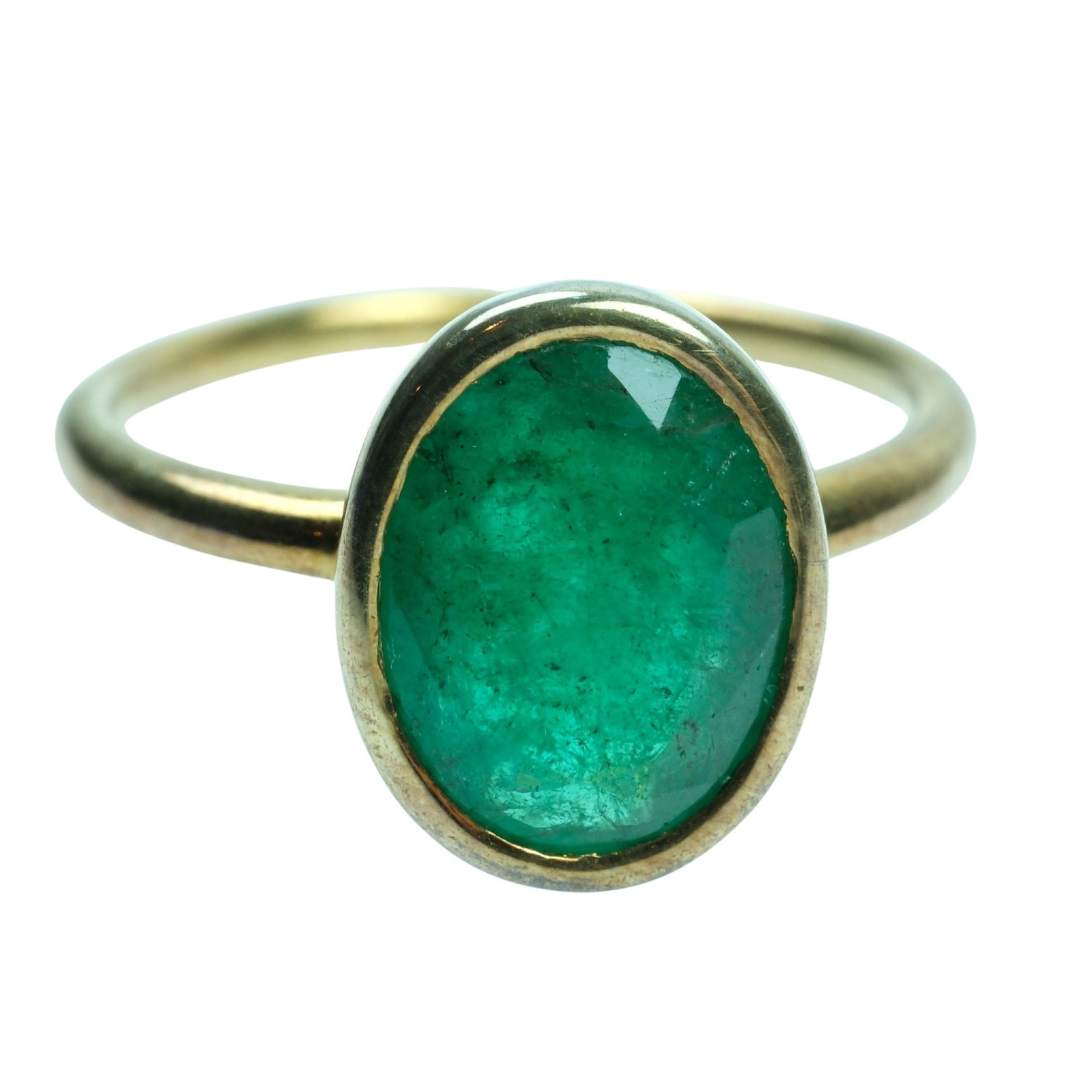 Emerald Ring in Gilt Sterling (925) Silver - 5