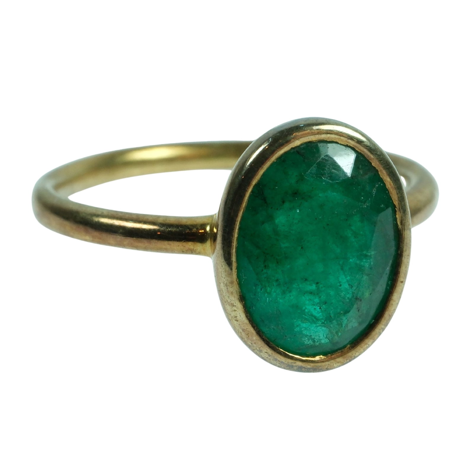 Emerald Ring in Gilt Sterling (925) Silver - 6