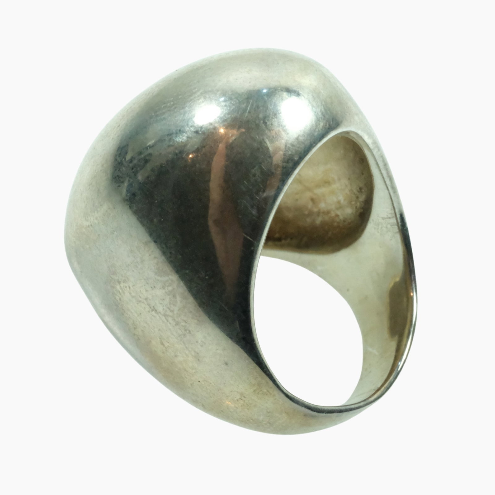 Georg Jensen - inspired Sterling (925) Silver Ring: . Size Size P : Weight 20.49gms Medium Jewelry