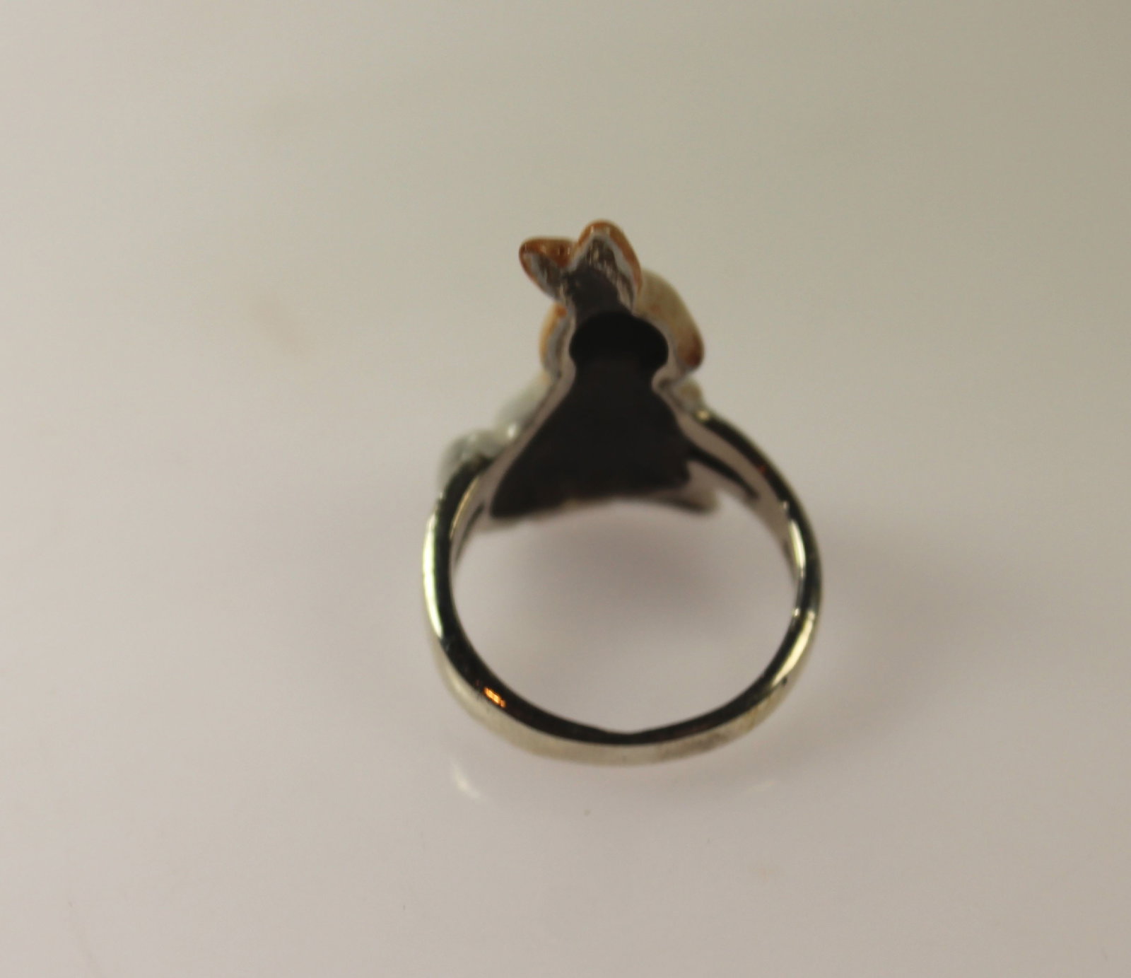 'Beatrix Potter' Porcelain Bunny Ring in Sterling (925) Silver - 2