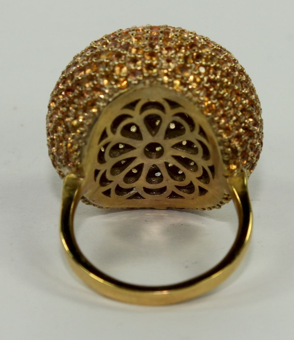 Yellow Sapphire 'Bombe' Cocktail Ring in 9ct Yellow Gold - 2