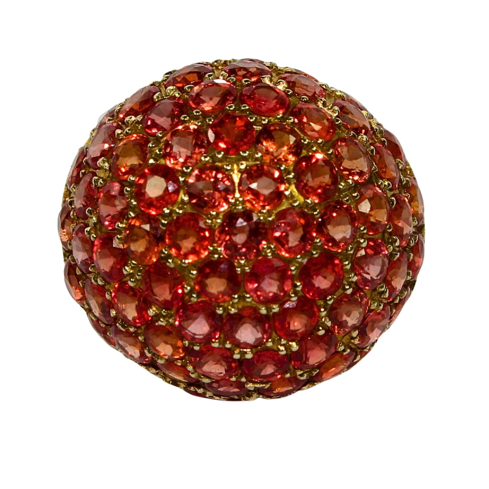 Red Sapphire & Diamond Cocktail Ring in 9ct Yellow Gold - 2