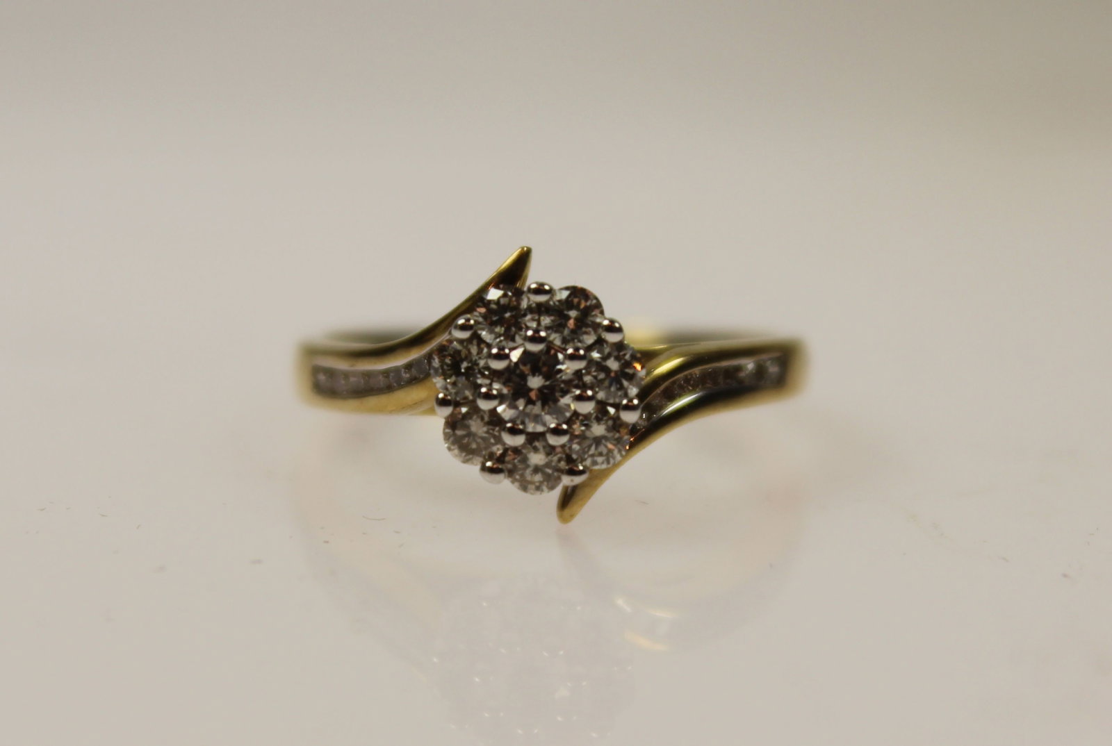 Daisy Cluster Diamond Ring in 9ct Yellow Gold - 4