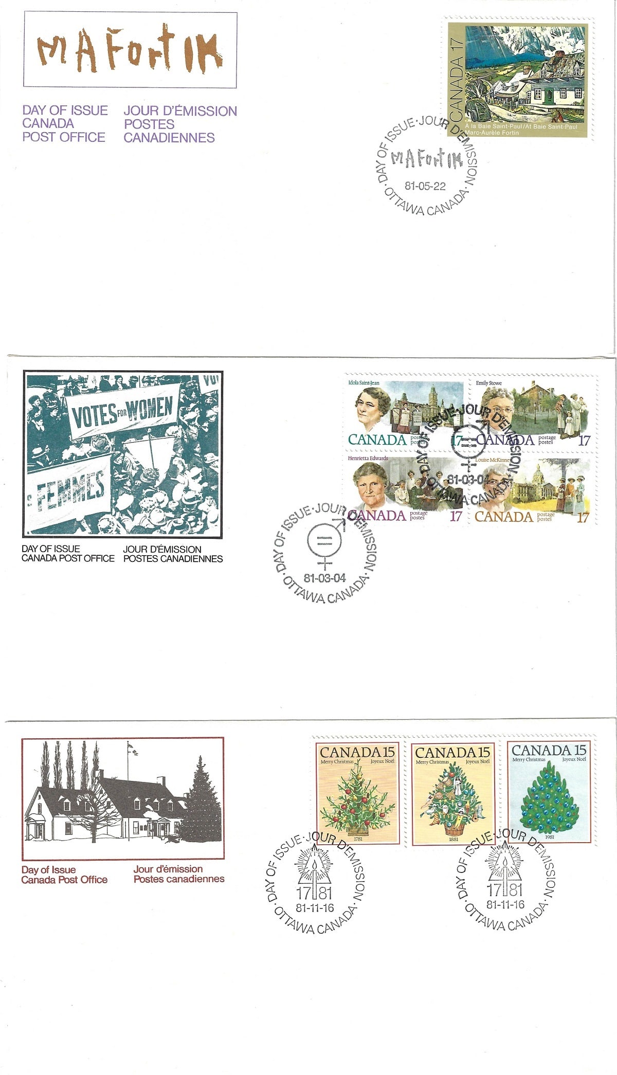 Canada 1981 & 1982 First Day Covers, Mint (36 different) (1 of 2)