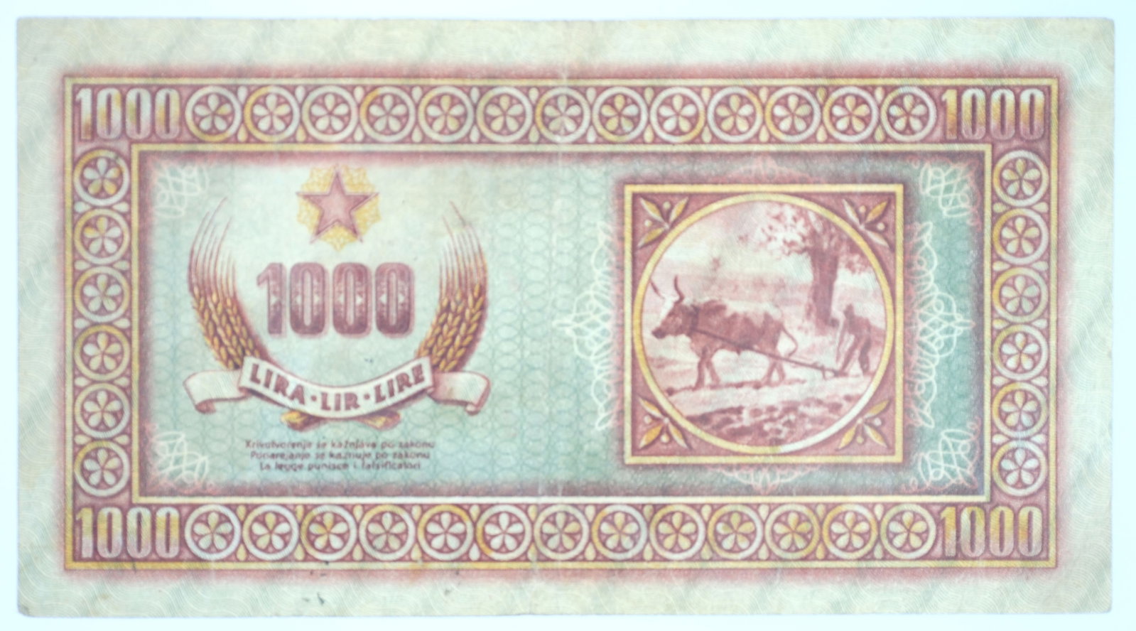 Triest, Free Territory (Zone B) 1945 Emergency Issue 1000 Lire, Very Fine - 2