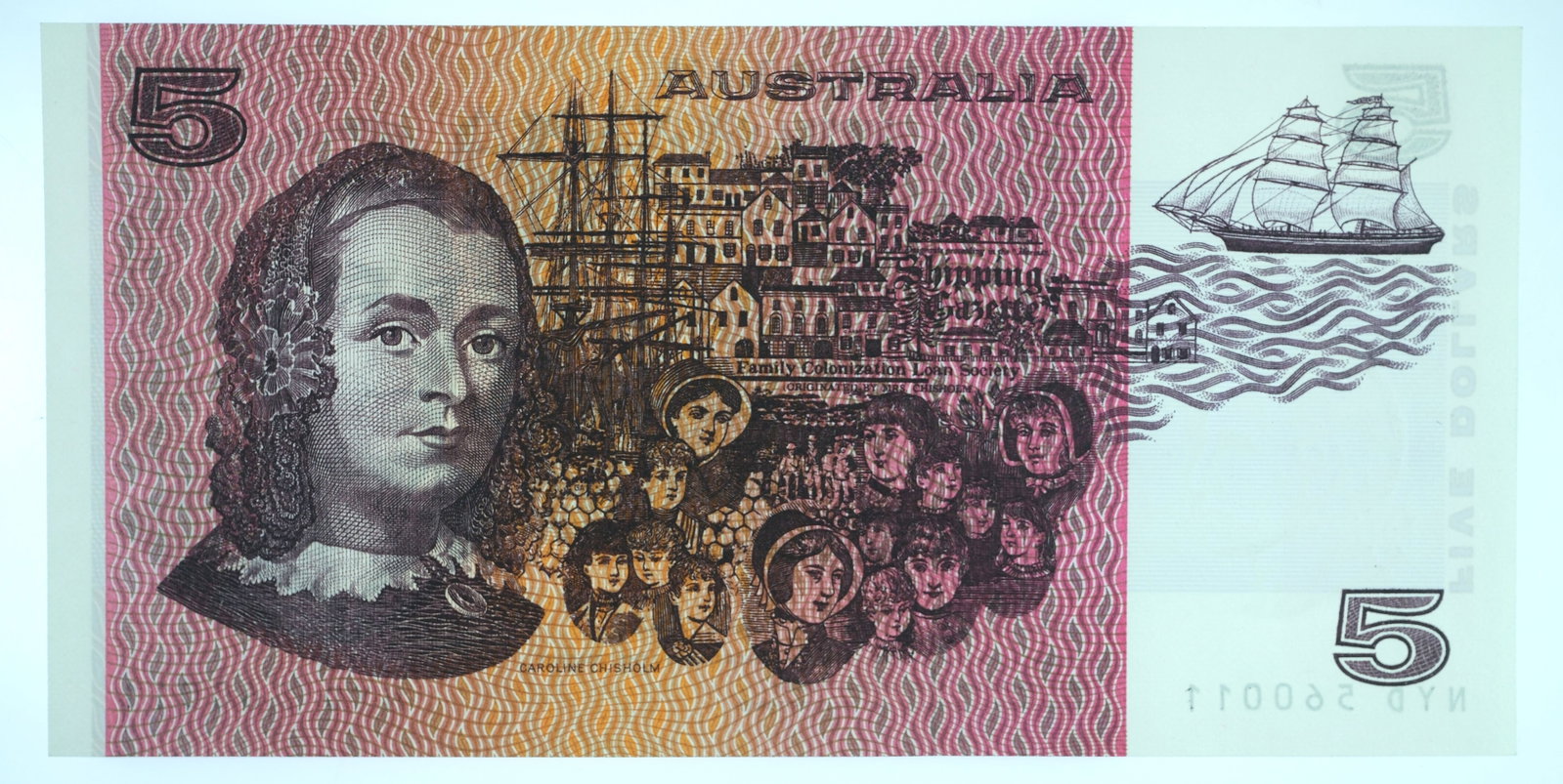 Australia 'Knight - Stone' $5 (1979), Uncirculated OPQ - 2