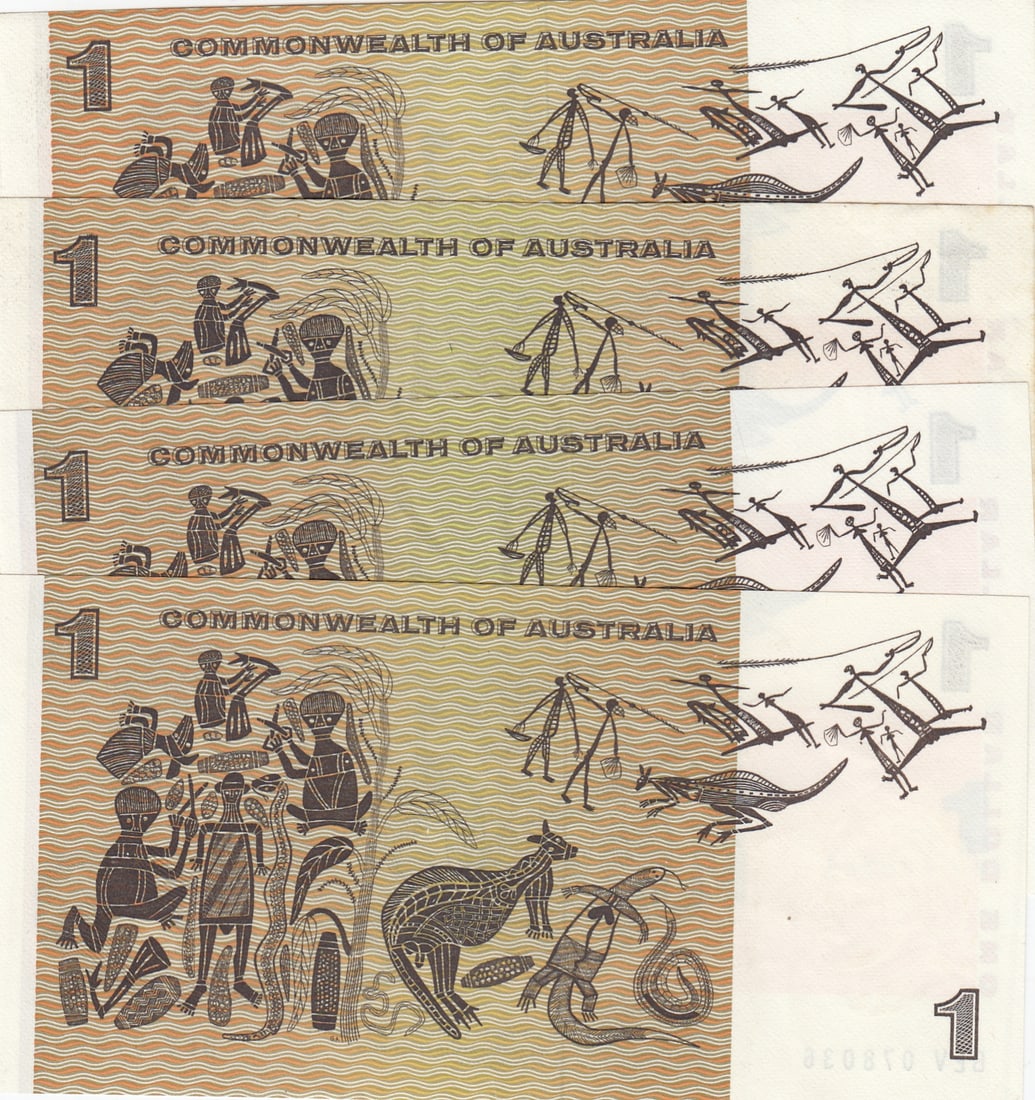 Australia 'Phillips - Wheeler C of A $1's (1972), Crisp good Very Fine of better (4 notes) - 2