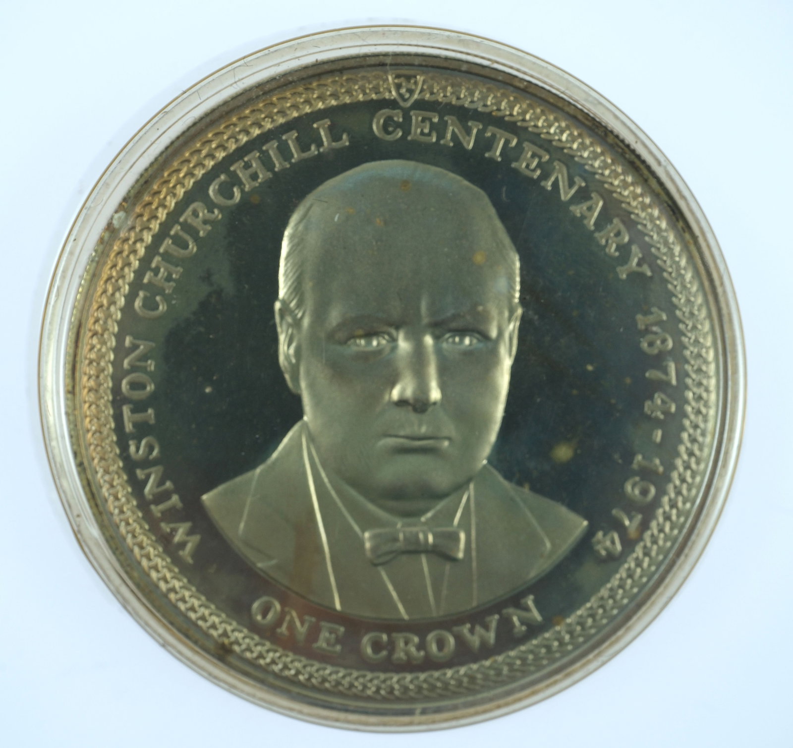 Isle of Man 1974 'Churchill' Proof Sterling (925) Silver Crown, FDC in Case of issue - 2
