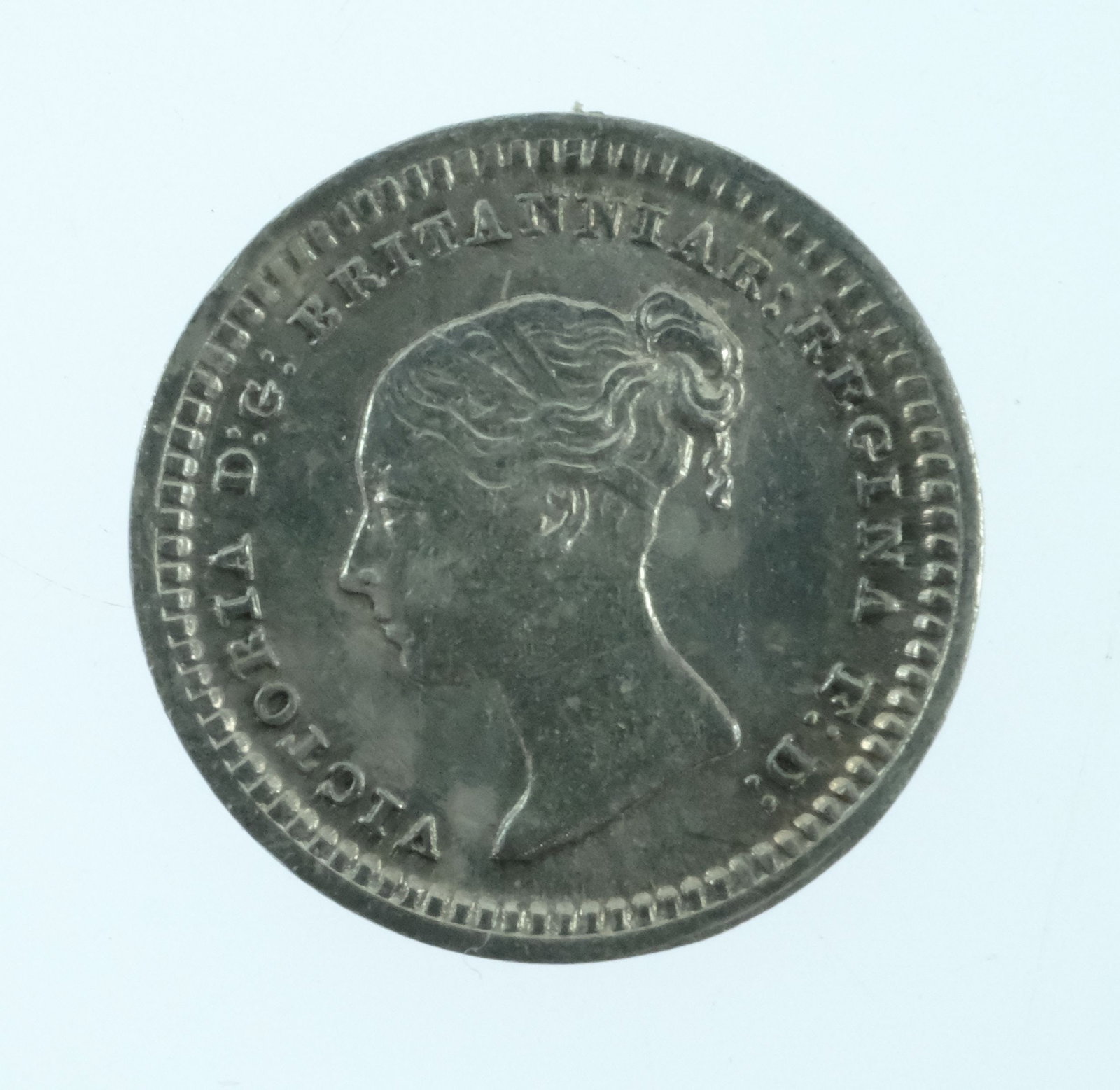 Great Britain 1843 Silver (925) Three Halfpence, Extremely Fine details - 2