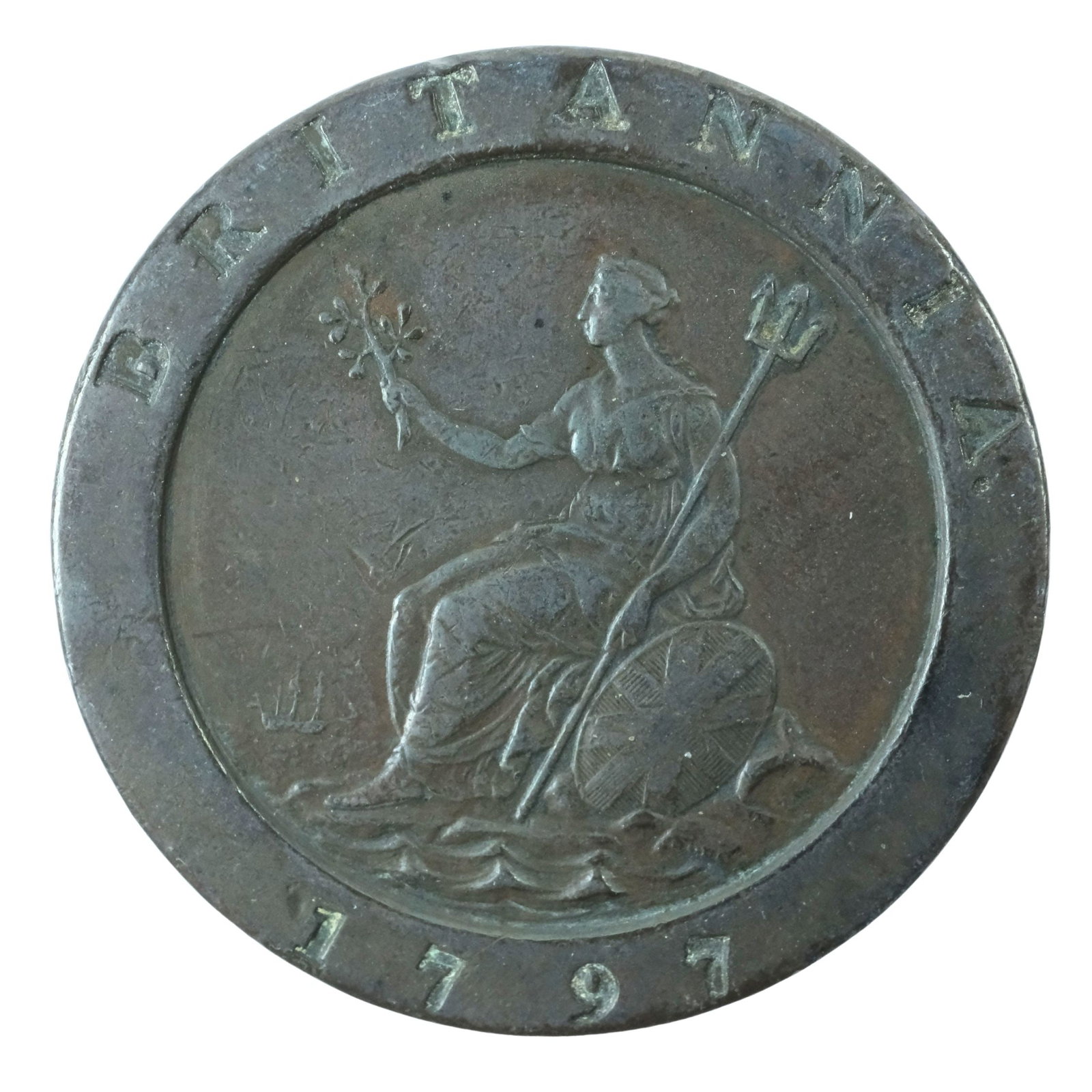Great Britain 1797 Cartwheel Twopence, good Very Fine with good Rims: Australian Proclamation Coin of 1800 (Multiple) Medium Coins, Europe