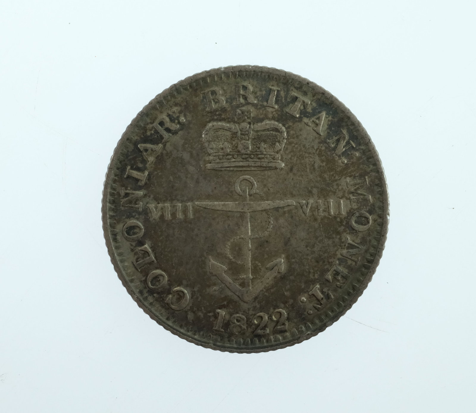 British West Indies 1822 1/8 Dollar, Extremely Fine - 2