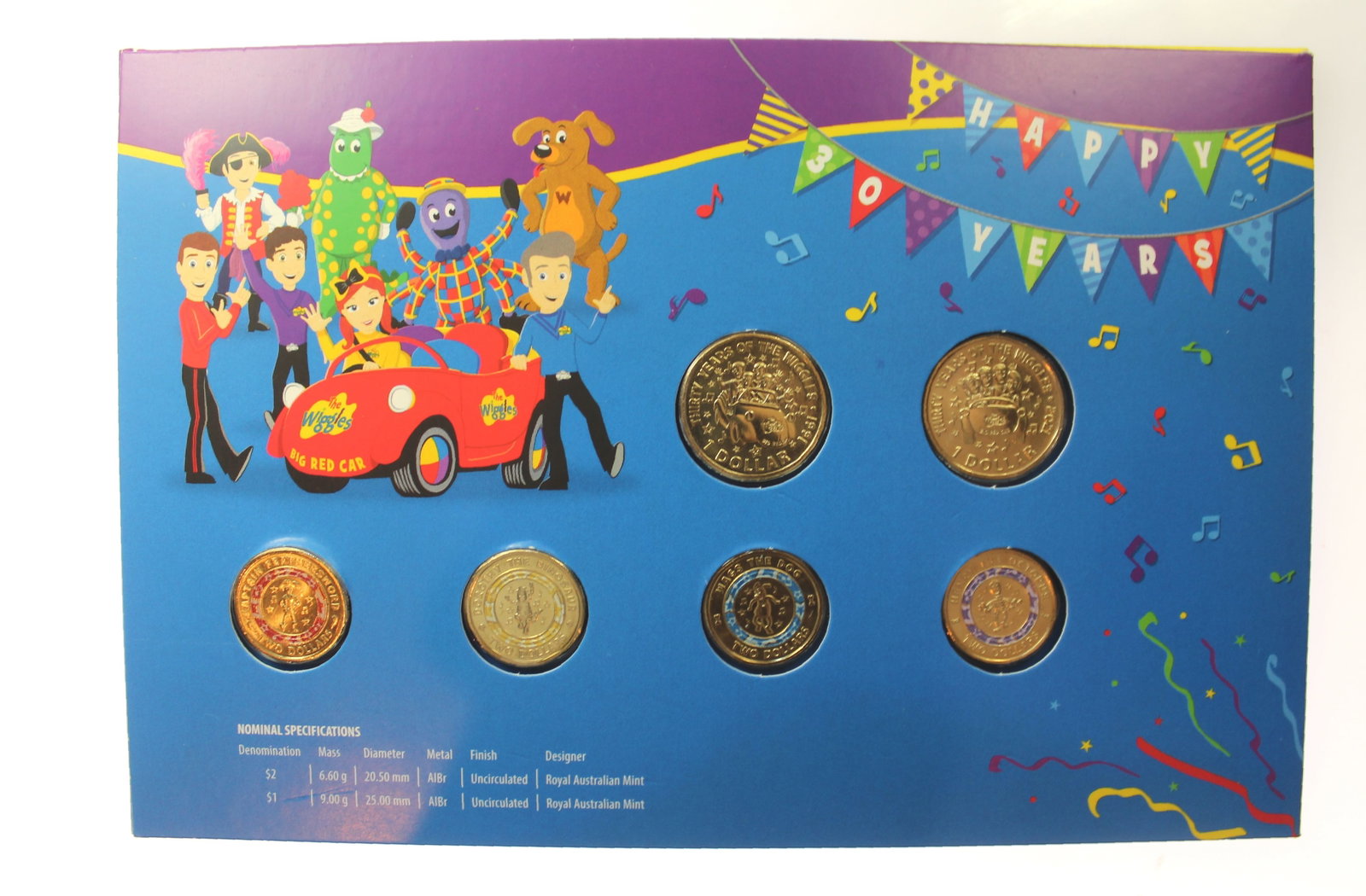 Australia 2021 'Wiggles' Al-Br $1 (2) & Coloured $2 (4) Collection Uncirculated (5 sets of 6 coins) - 3