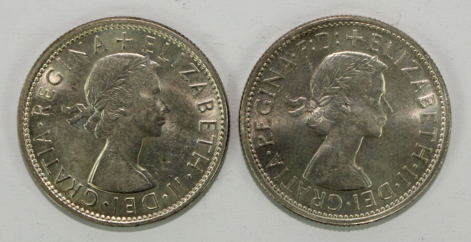 Australia 1953 & 1954 'Royal Visit of QEII' Silver Florins (2 coins) - 2