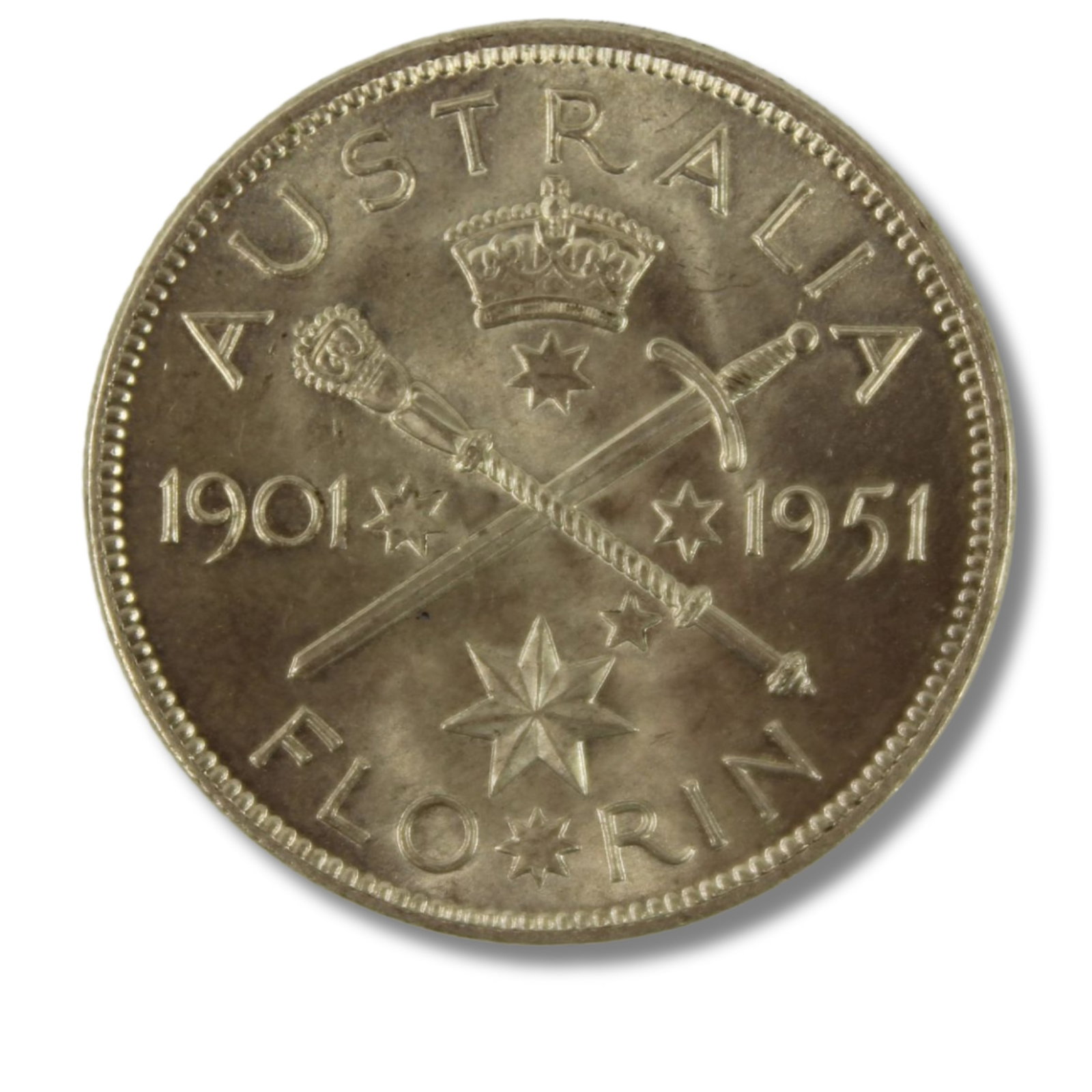 Australia 1951 Jubilee Florin, Choice Uncirculated: Commemorative Medium Coins, Australia & New Zealand