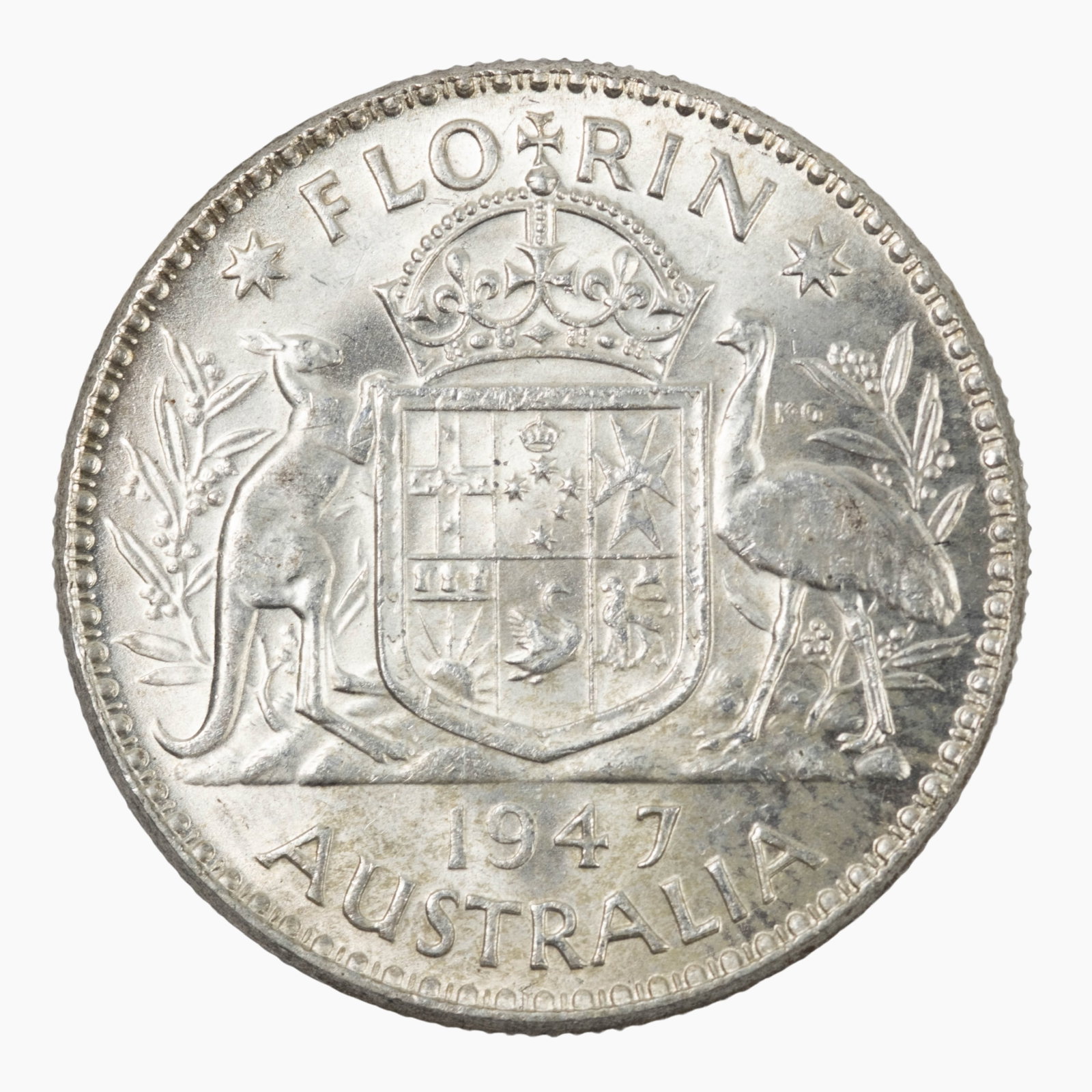 Australia 1947 Florin, Choice Uncirculated (1 of 2)