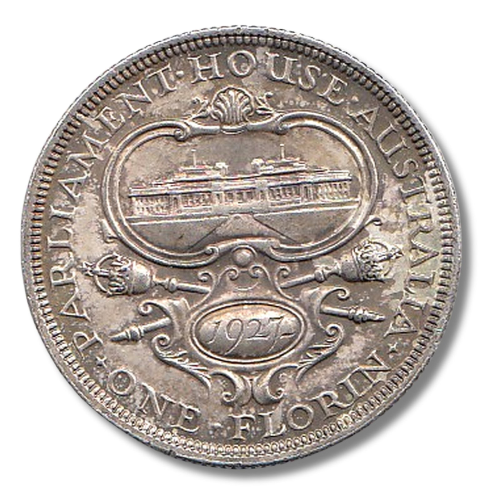 Australia 1927 'Canberra' Florin, Choice Uncirculated: Issued for the Opening of the First Parliament House in Canberra Condition Lightly toned Medium Coins, Australia & New Zealand