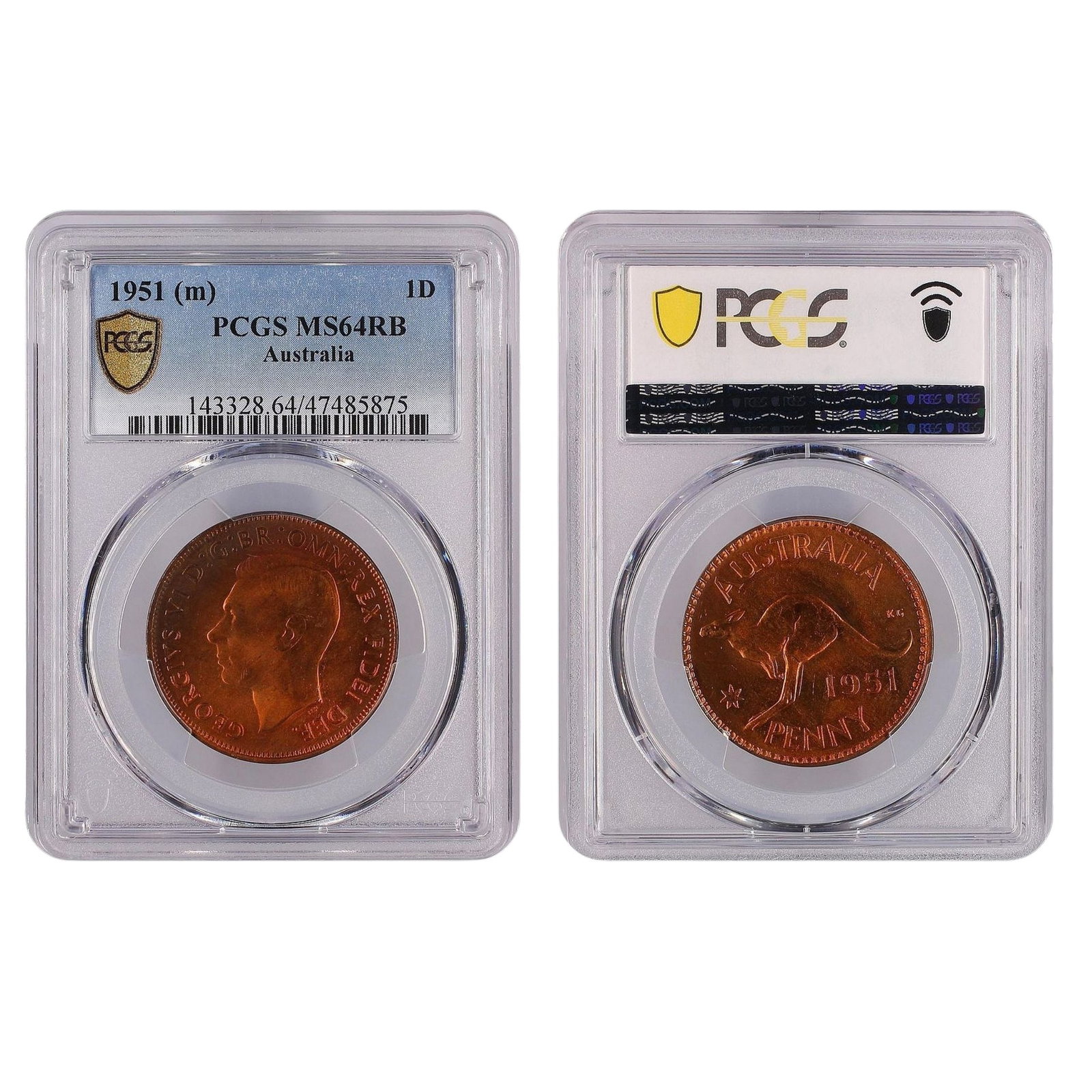 Australia 1951 (M) Penny, PCGS MS64 RB - 2