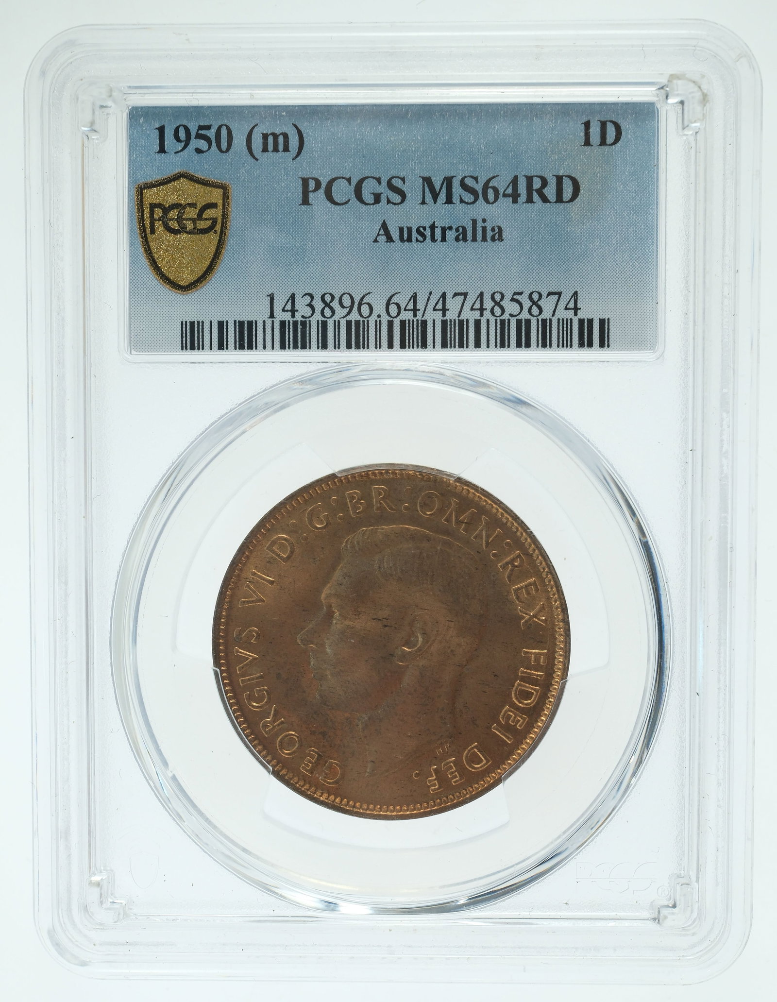 Australia 1950 (M) Penny, PCGS MS64 RD (Pop 48) - 2