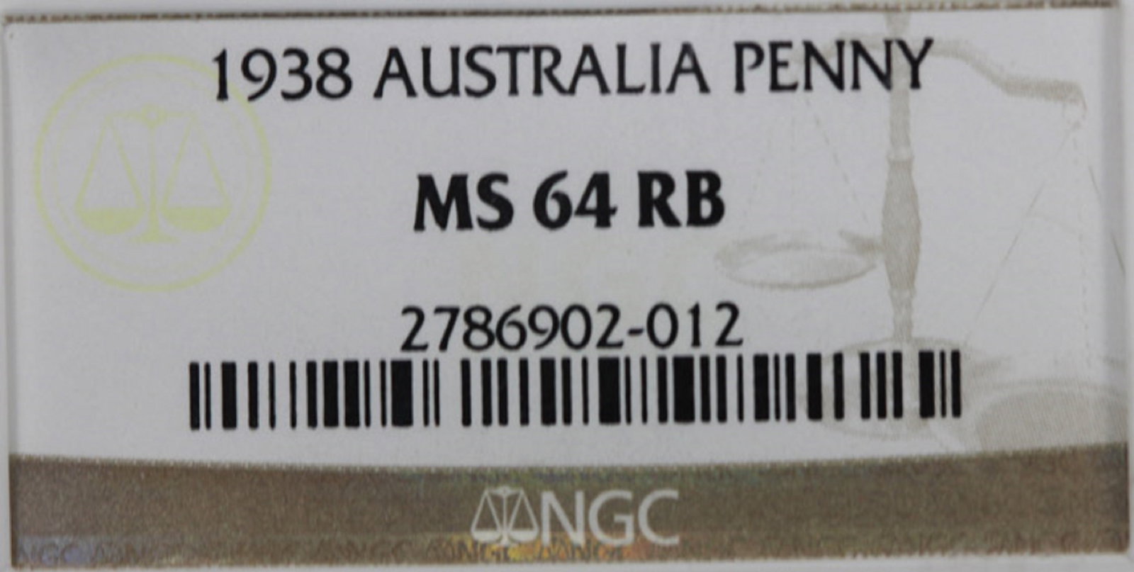 Australia 1938 Penny, NGC MS64 RB - 3