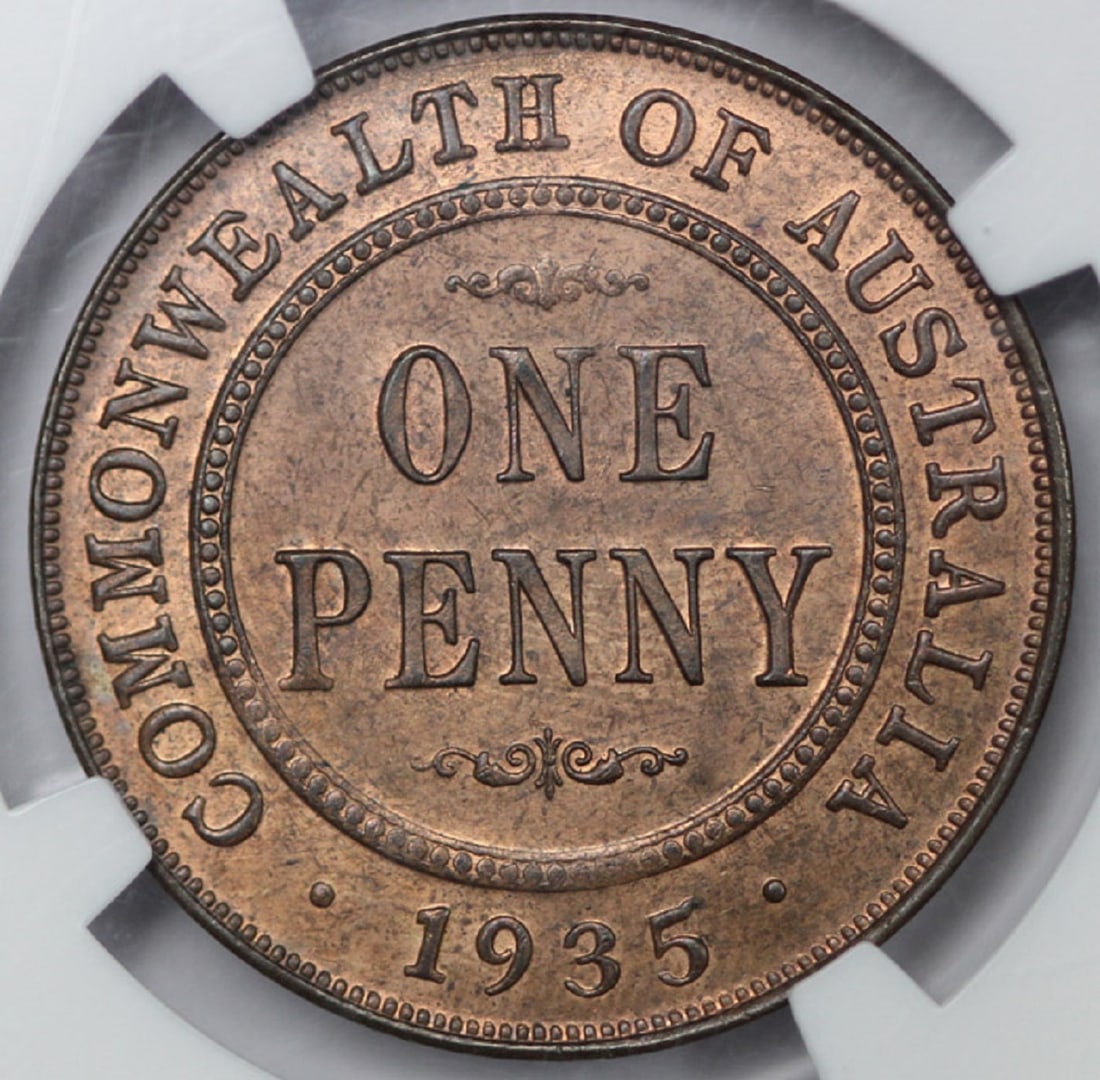 Australia 1935 Penny, NGC MS64 RB (1 of 3)