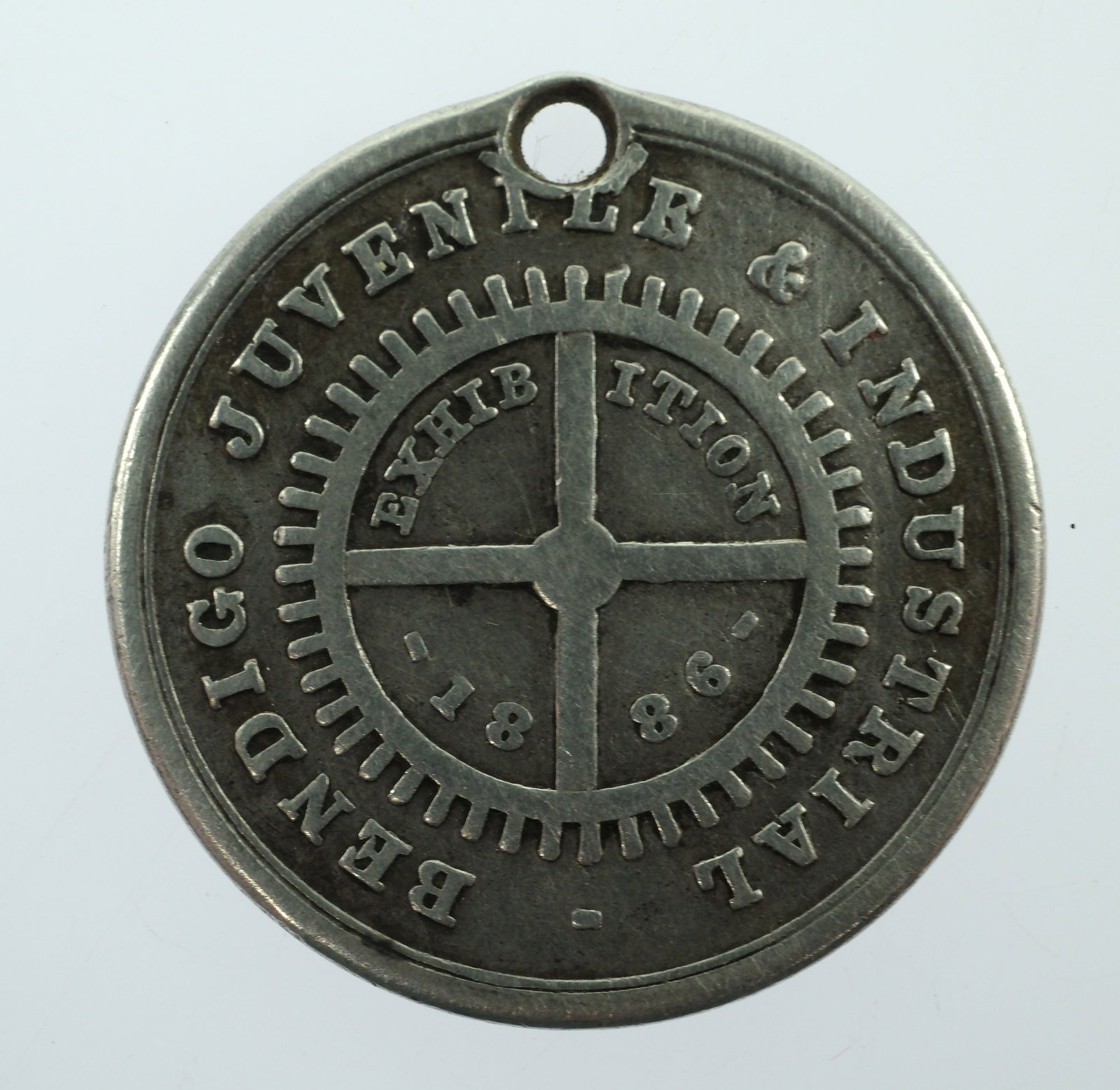 Australia 1886 Bendigo 'Juvenile & Industrial Exhibition' Silver Medalet, Fine - 2