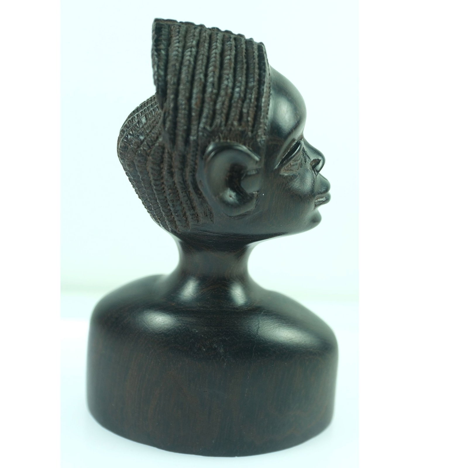 Carved Wooden Bust of an African Native Girl (1 of 3)