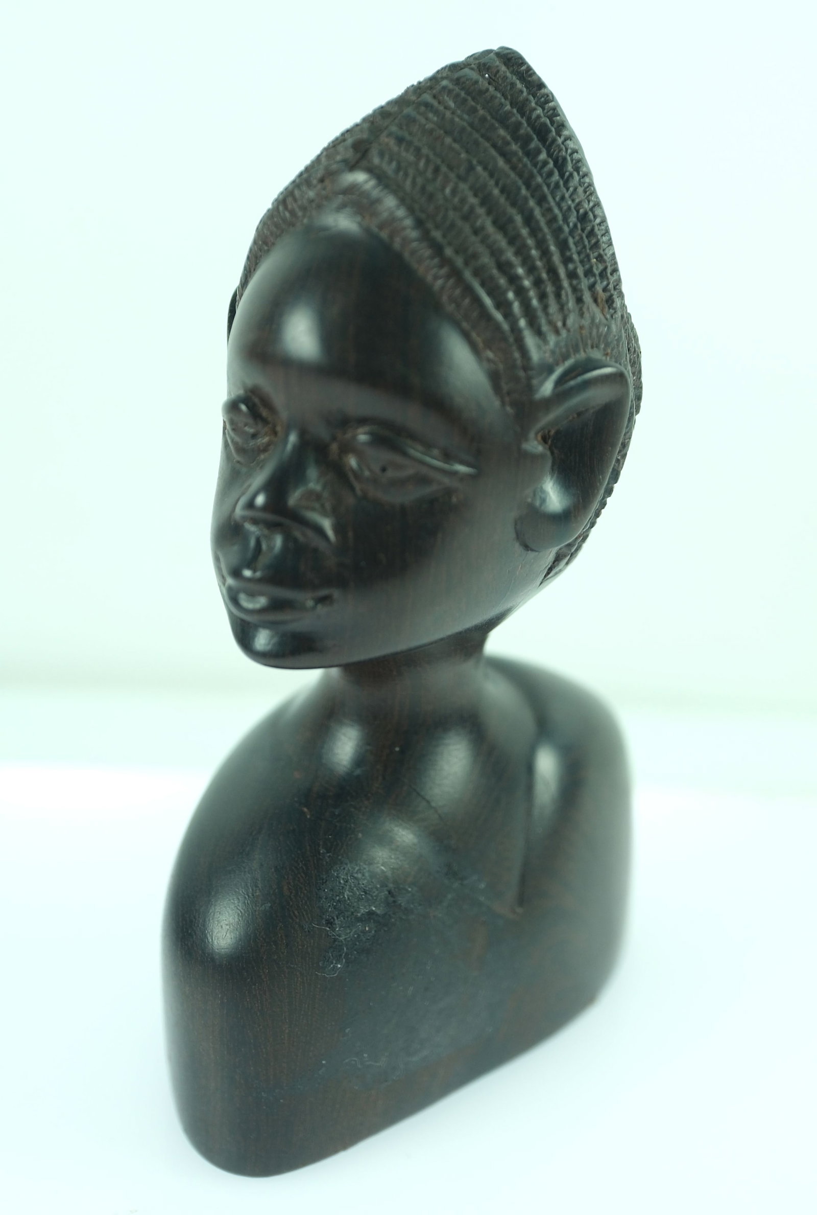 Carved Wooden Bust of an African Native Girl - 3