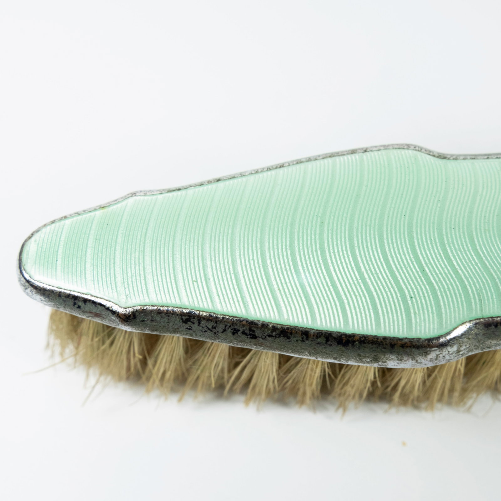 Small Silver-plated Guilloche Enamelled Clothes Brush - 5