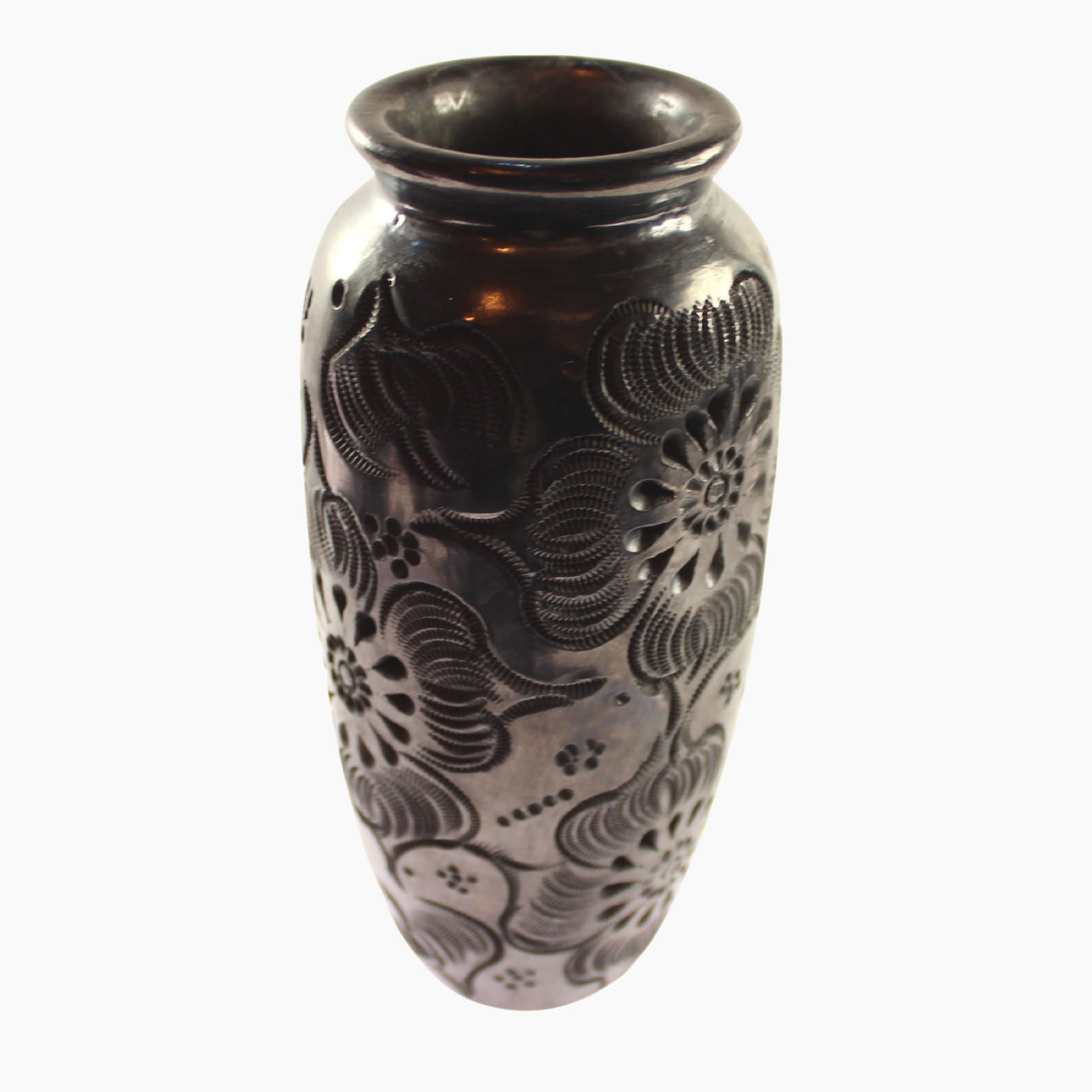 Mexico 'Oaxaca' Black Clay Vase (1 of 4)