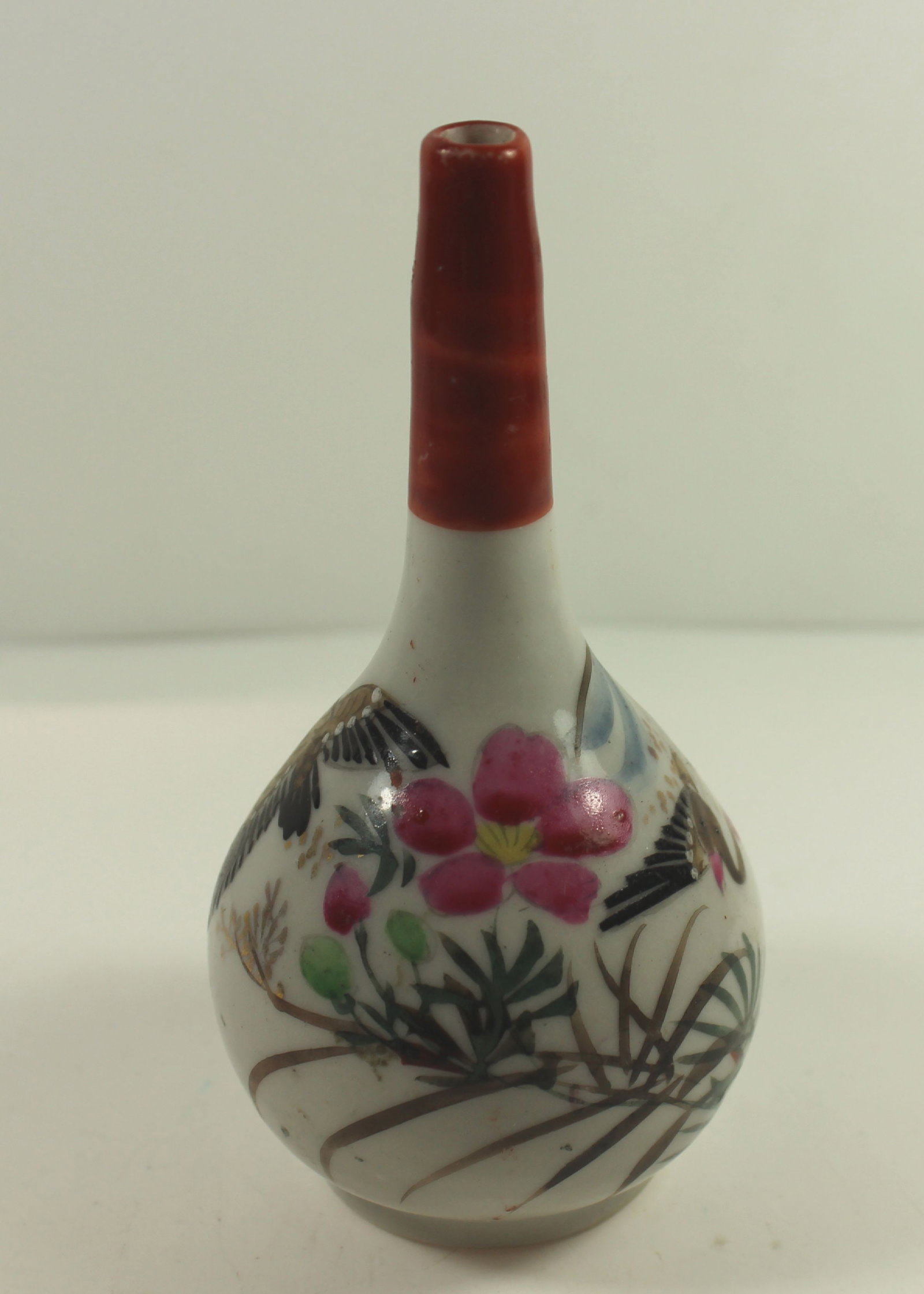 Antique Japanese Hand-painted Miniature Vase - 3