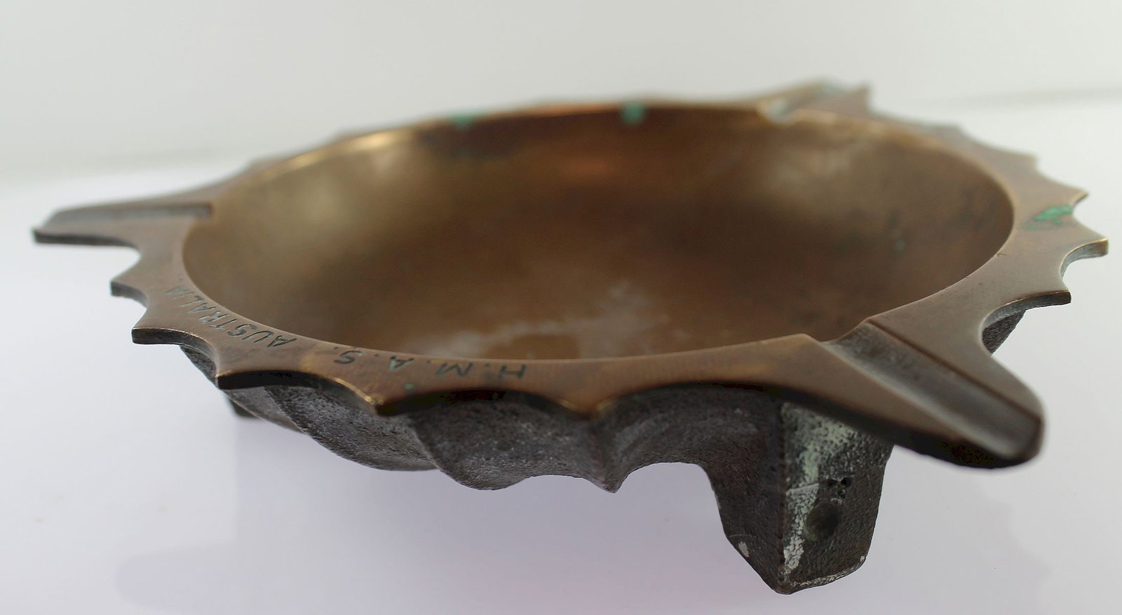 Inter-War HMAS Australia Solid Brass Ward Room Ashtray - 2