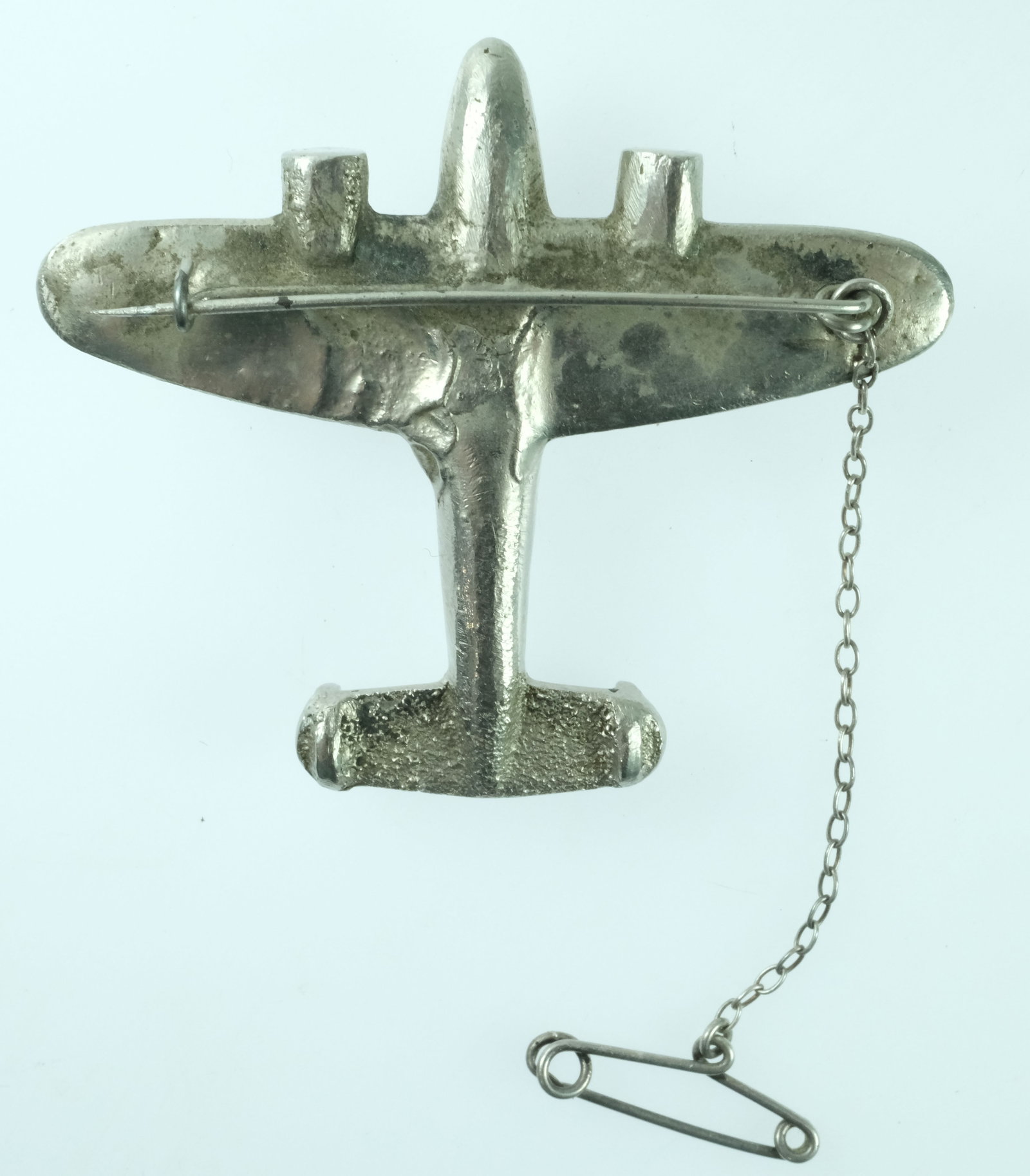 WWII Trench Art - Sweetheart Badge in the form of a Lockheed Hudson Bomber - 2