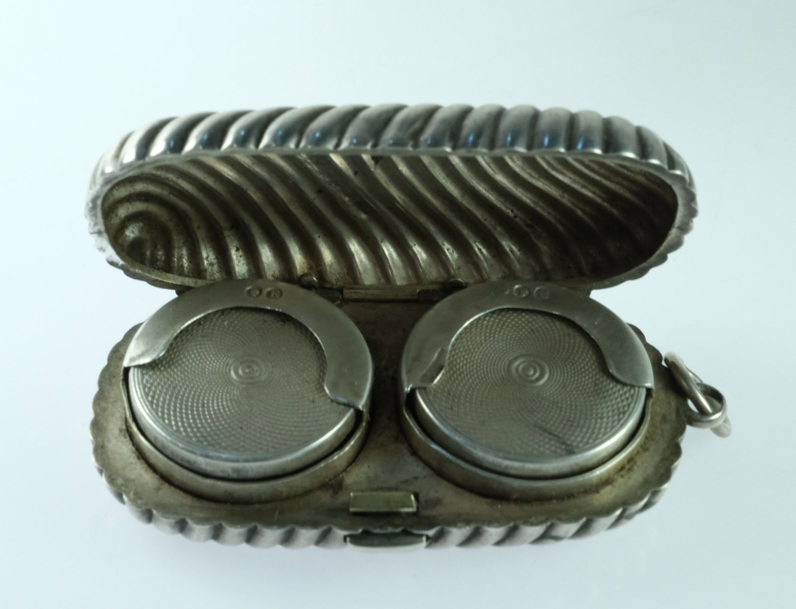 Antique Sterling (925) Silver Ribbed Double-Sovereign Case c.1910's - 2