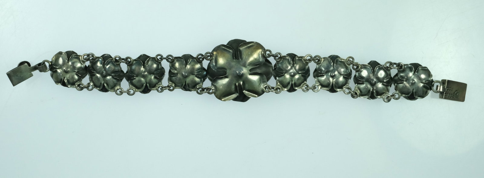 Stunning Mexican (925) Silver Necklace with matching Bracelet, Earrings & Ring (5) - 5
